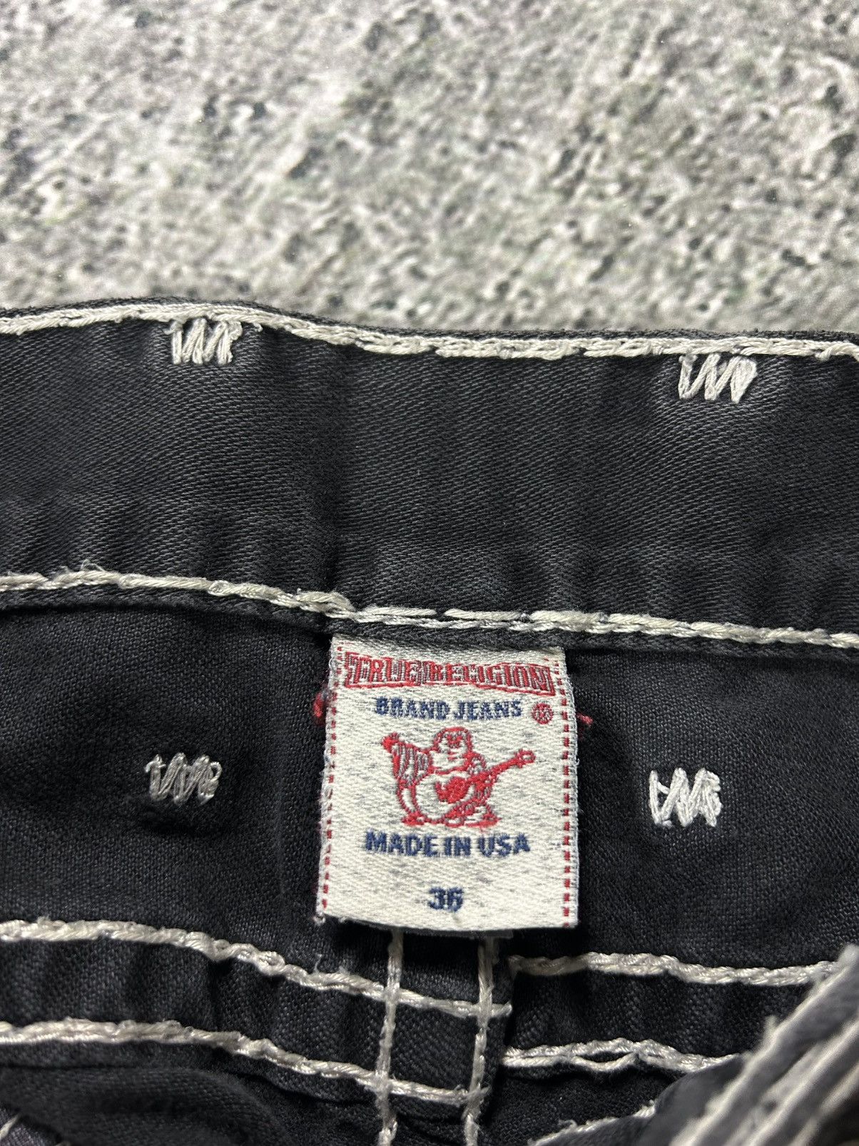 True Religion True Religion black jeans white thick stitching Y2K Logan Size US 36 / EU 52 - 6 Thumbnail