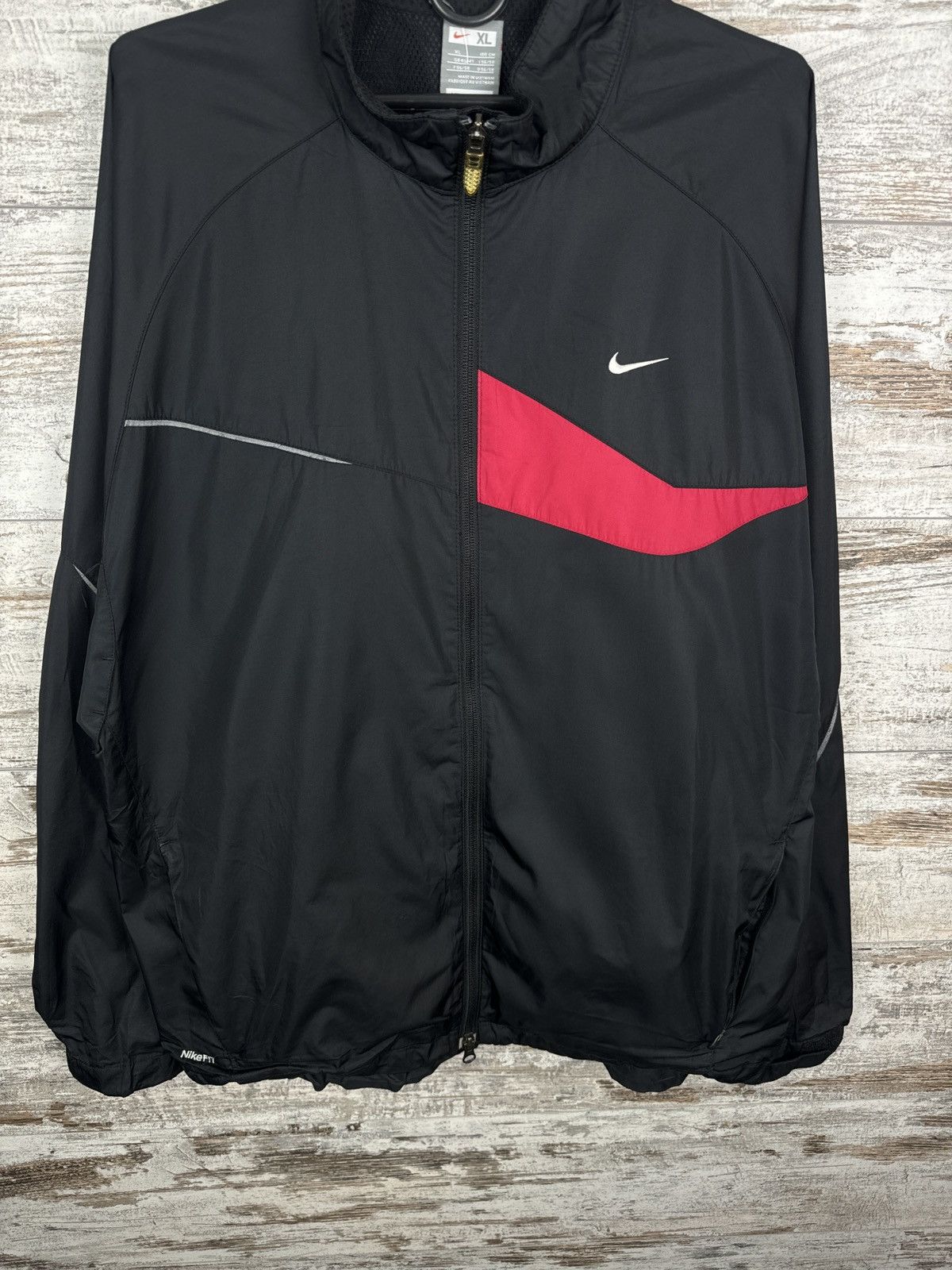 Nike Mens Vintage Nike track jacket black swoosh y2k drill rare Size US XL / EU 56 / 4 - 4 Thumbnail