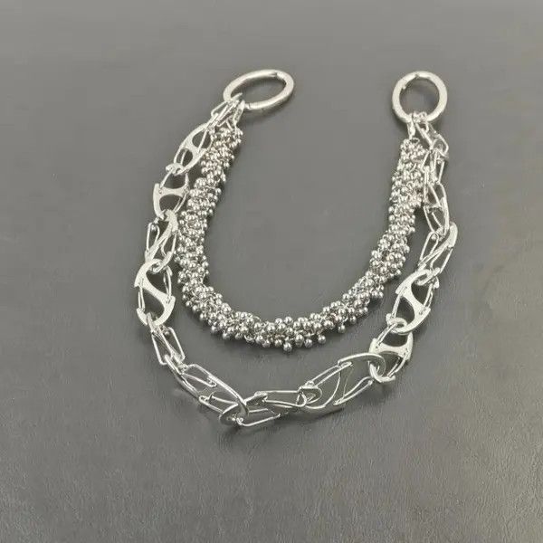 Japanese Brand x Asa Heavy-Duty Cuban Link Hip-Hop Pants Chain Silver Size ONE SIZE - 3 Thumbnail