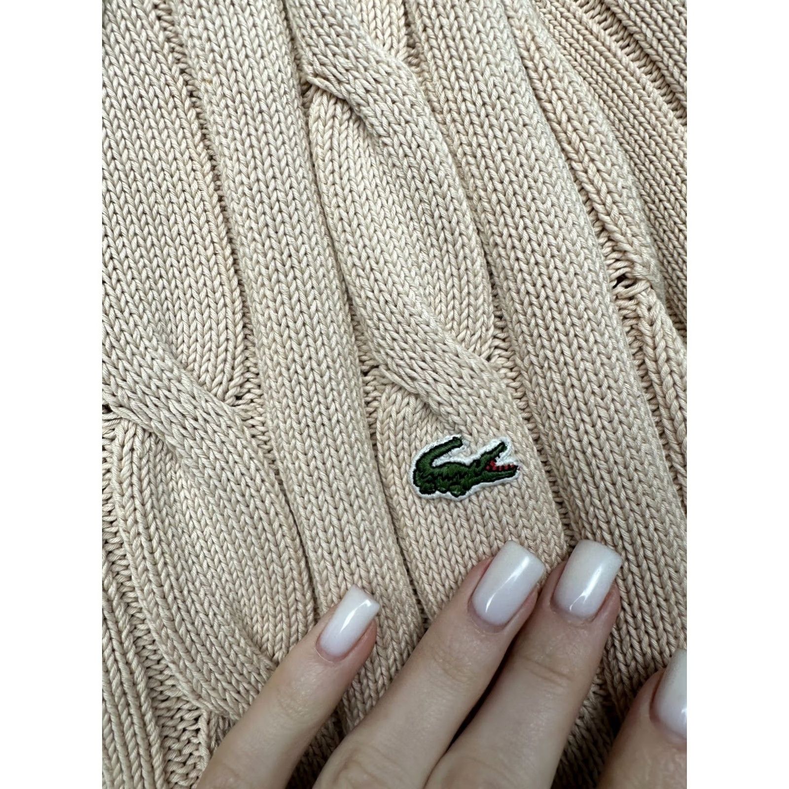 Lacoste Lacoste Vintage Mens Cotton Knit Full Zip Sweater Size M Beige Logo Knit Full Zip Sweater Mens M Beige Lacoste Vintage Cotton Knit Full Zip Sweater Size US M / EU 48-50 / 2 - 3 Thumbnail