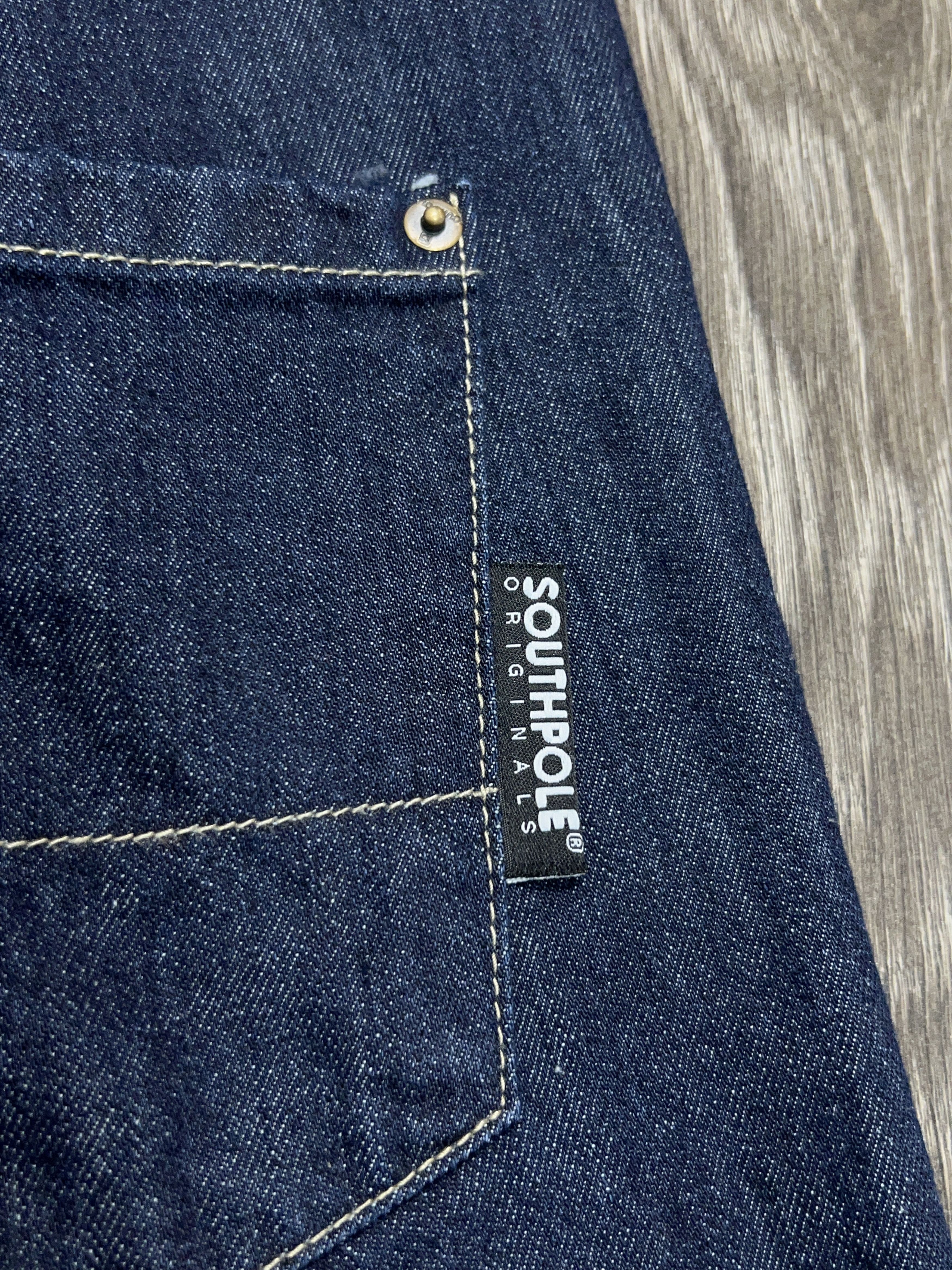 Southpole Mens Script Denim Jeans Pants Big Logo Embroidery Size 32 Size US 32 / EU 48 - 3 Thumbnail