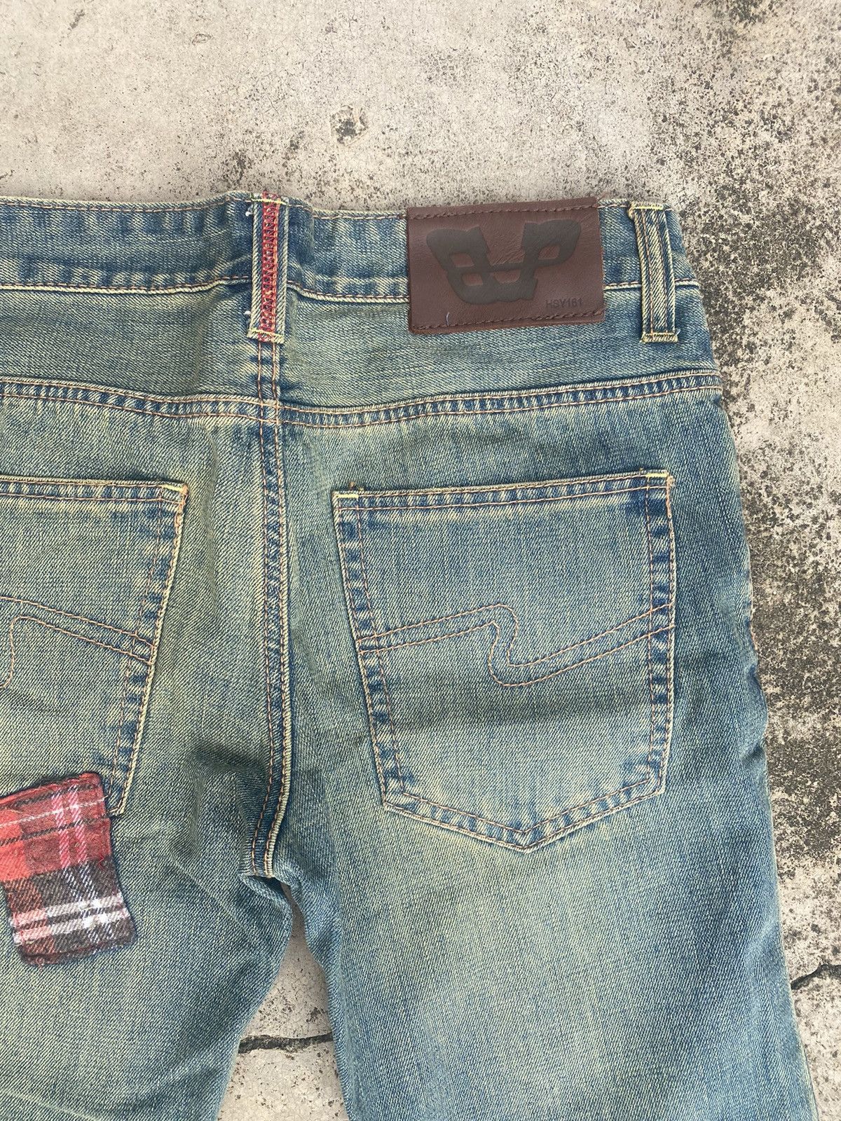If Six Was Nine × Japanese Brand Flare Jeans Bonds & Peace Patchwork Fade Bootcut Size US 31 - 21 Thumbnail