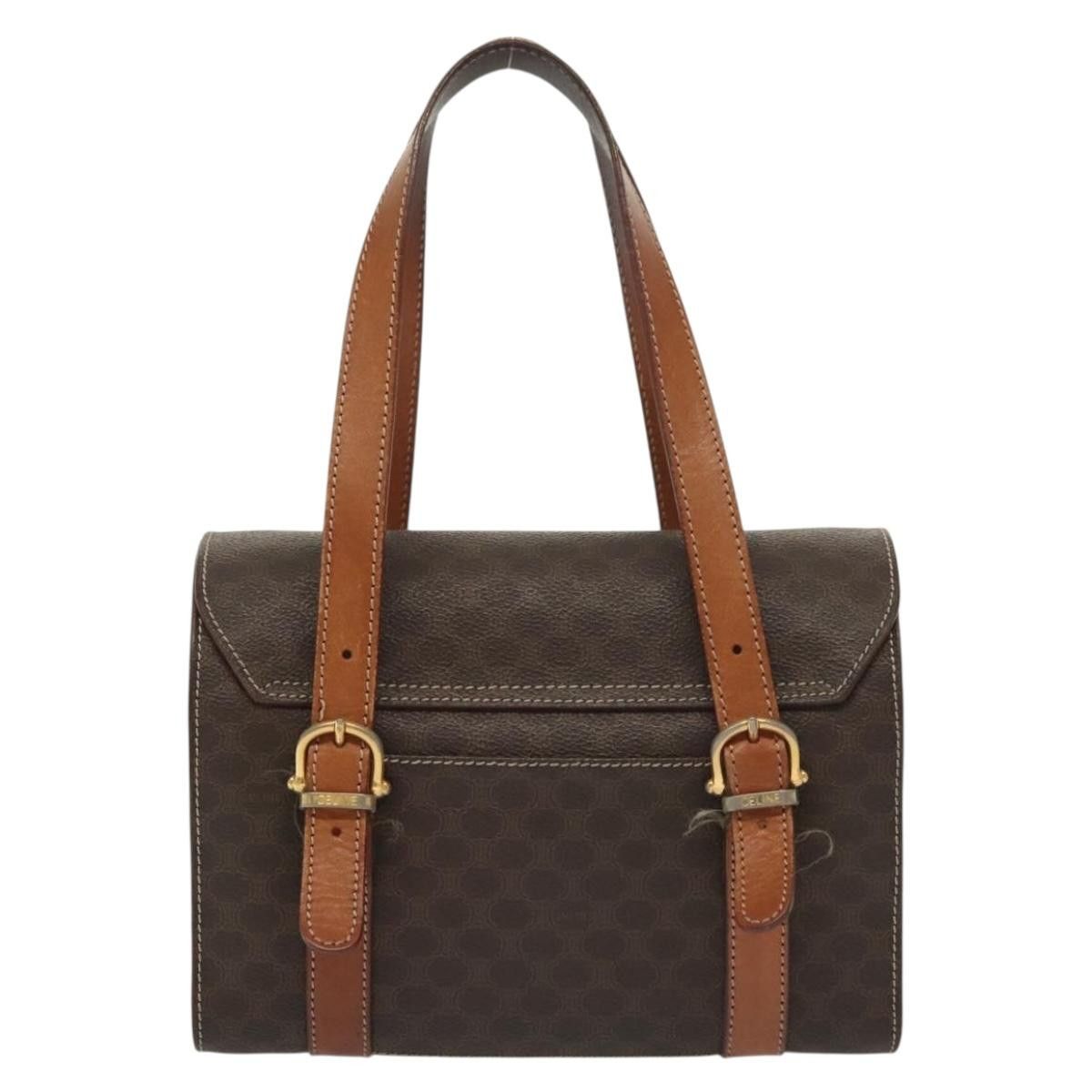 Celine CELINE Macadam Canvas Hand Bag Pvc Leather Brown Gold Size ONE SIZE - 3 Thumbnail