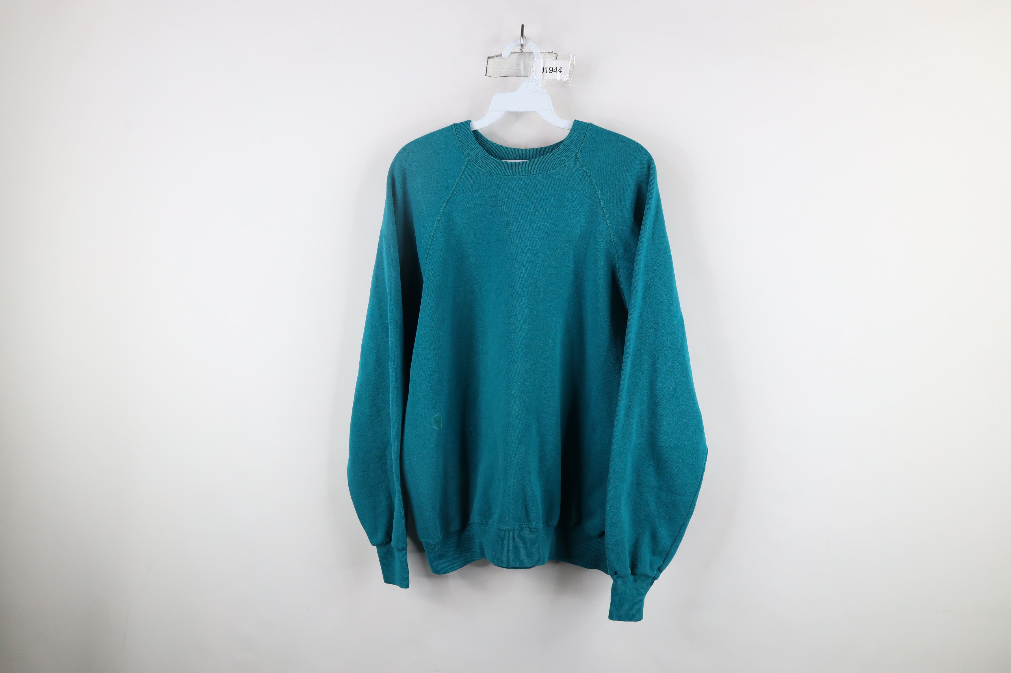 Vintage Vintage 80s 90s Streetwear Raglan Sweatshirt Teal USAVi Size US XL / EU 56 / 4 - 1 Thumbnail