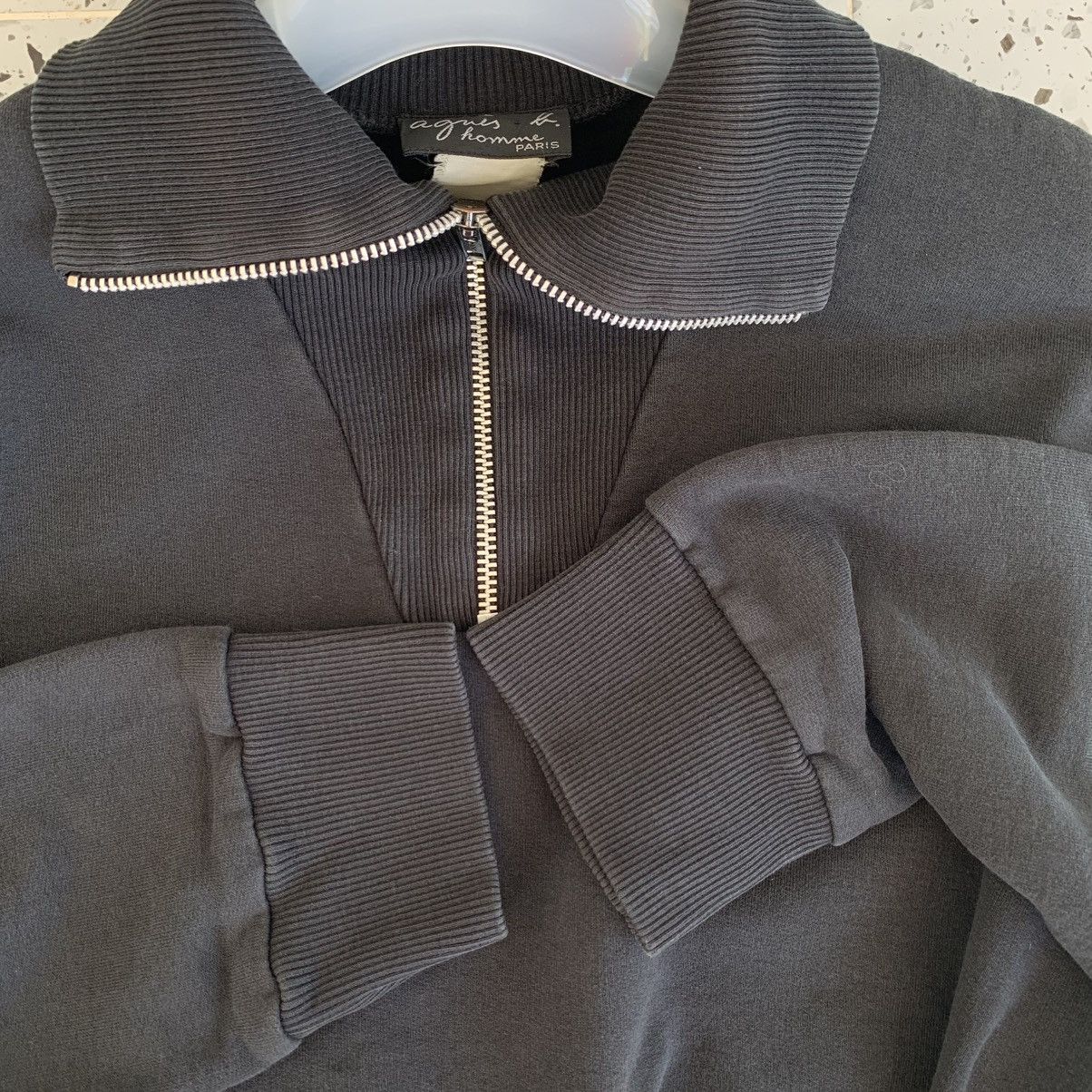 agnes b. Agnes B Half Zip Ribbed Collar Sweatshirt Size S / US 4 / IT 40 - 11 Thumbnail
