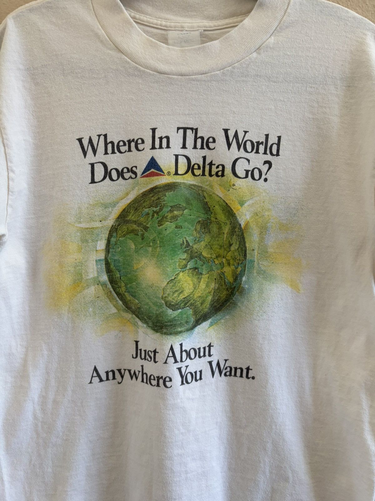 Vintage True Vintage late-80s Delta Airlines Promo Art Tee M Size US L / EU 52-54 / 3 - 3 Thumbnail