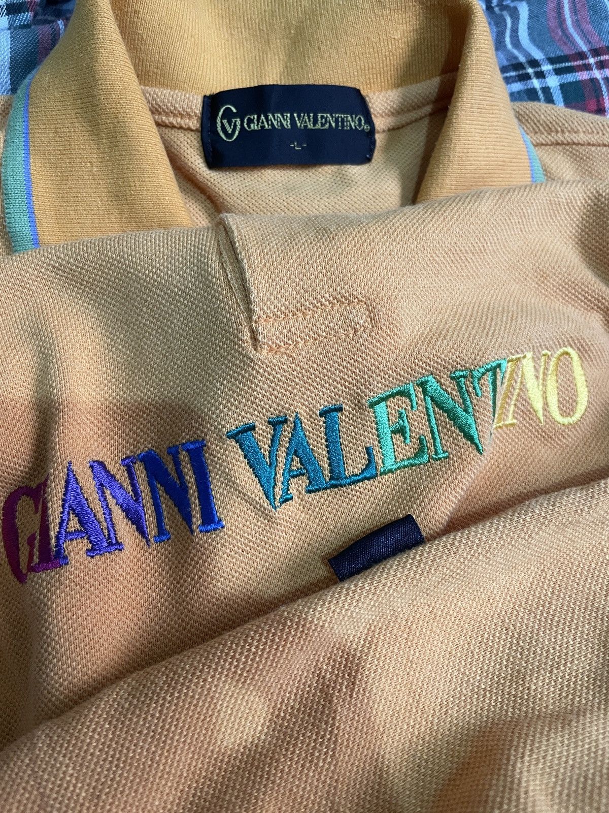 Gianni Valentino × Valentino × Vintage Rare vtg🔥 GIANNI VALENTINO RAINBOW FONT CENTER LOGO Size US L / EU 52-54 / 3 - 7 Thumbnail