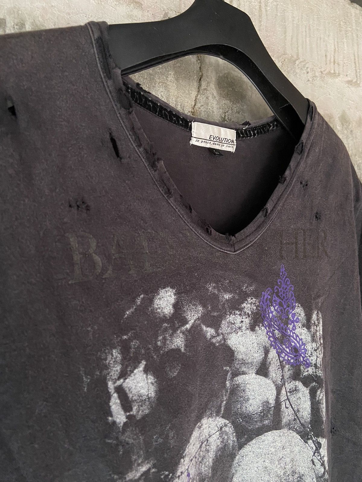 Beauty Beast × Hysteric Glamour × Japanese Brand BAD MOTHER F🎌🎌KER JAPANESE TRASHED TEE Size US M / EU 48-50 / 2 - 6 Thumbnail