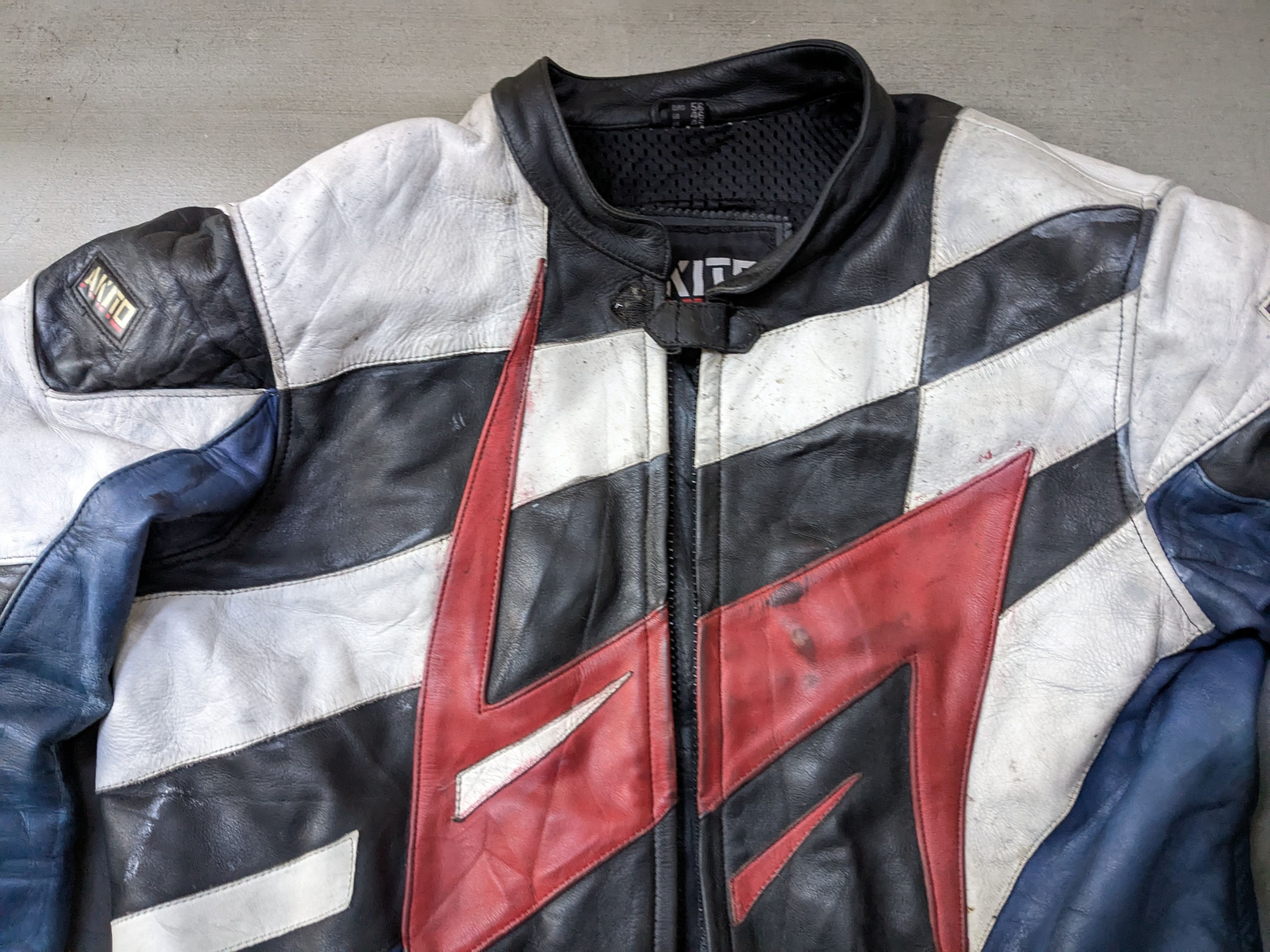 Genuine Leather Vintage Motorcycle Leather Biker Jacket Blue Black White Y2K Size US L / EU 52-54 / 3 - 2 Thumbnail