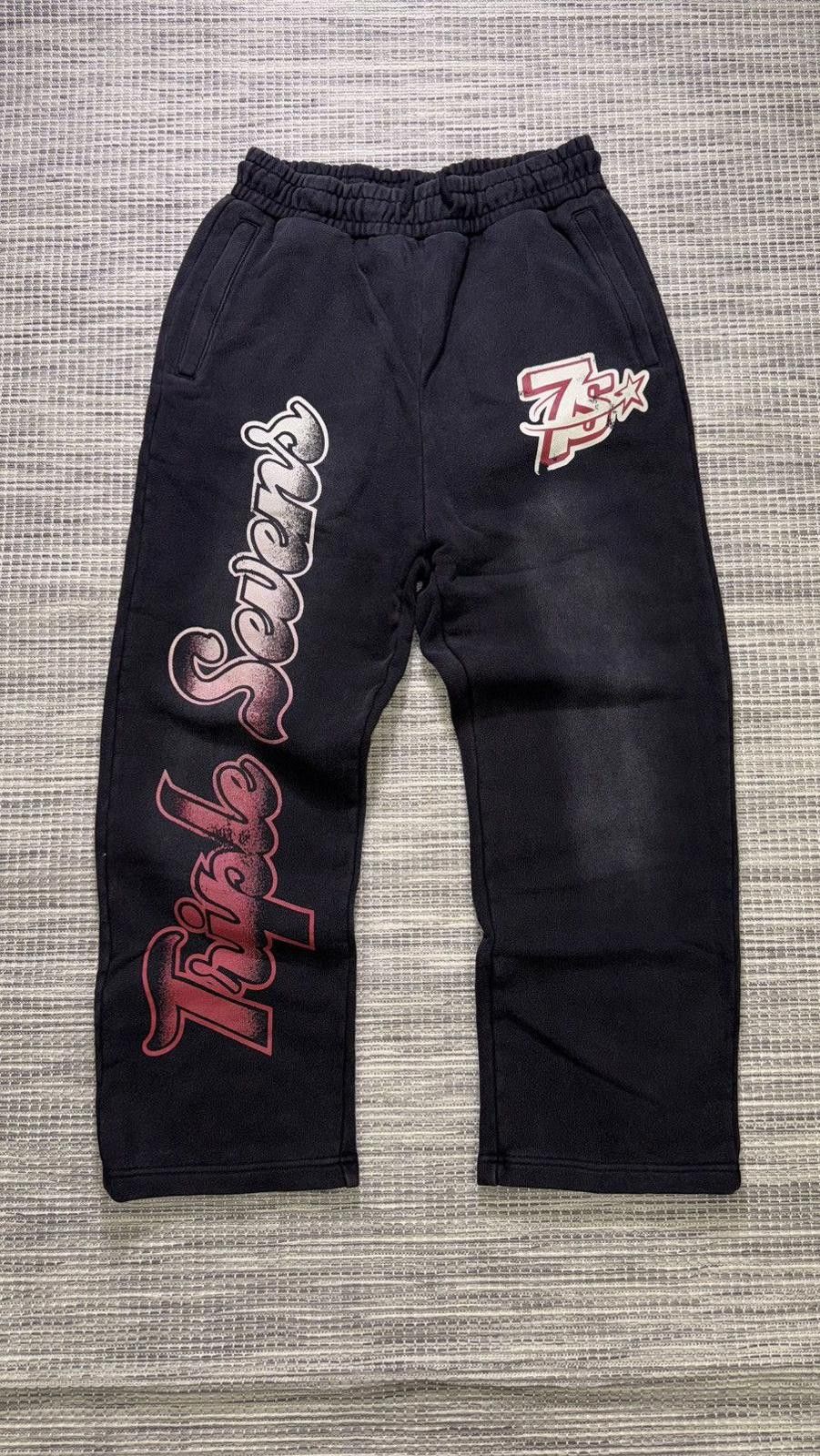 TRIPLE SEVENS Triple Sevens Black Allstar Football Sweats Size US 36 / EU 52 - 1 Thumbnail