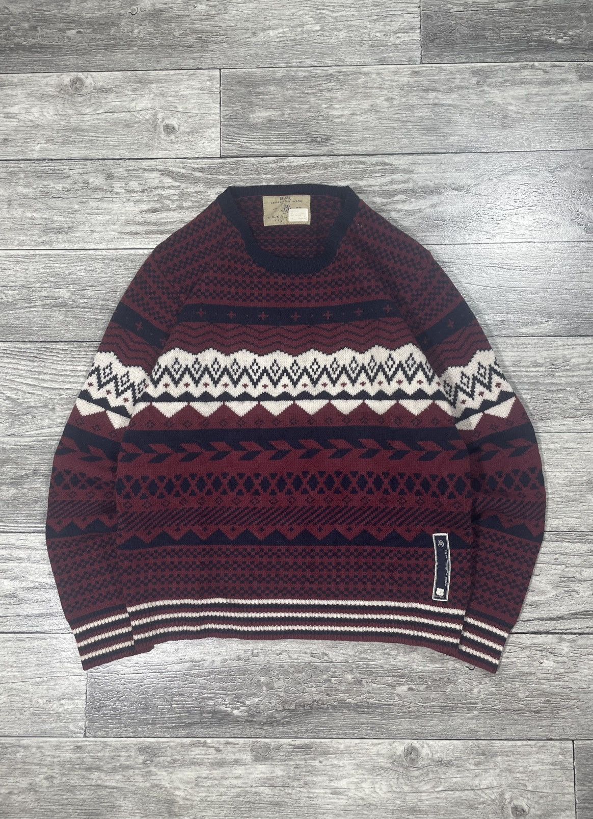 Diesel Vintage Diesel Geometric Wool Abstract Printed Sweater 2000s Size US M / EU 48-50 / 2 - 1 Thumbnail