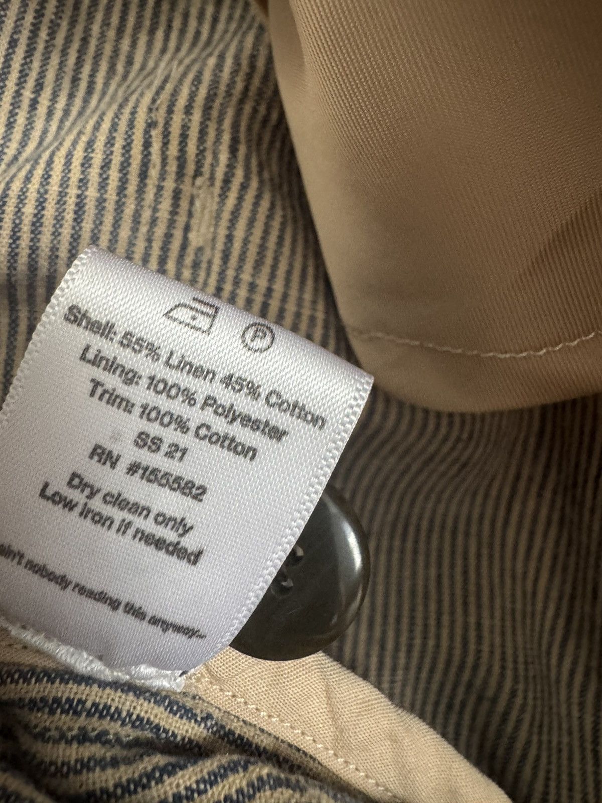 Corridor Corridor Small Natural Linen Ticking Stripe 3 Button Blazer Size 38R - 22 Thumbnail