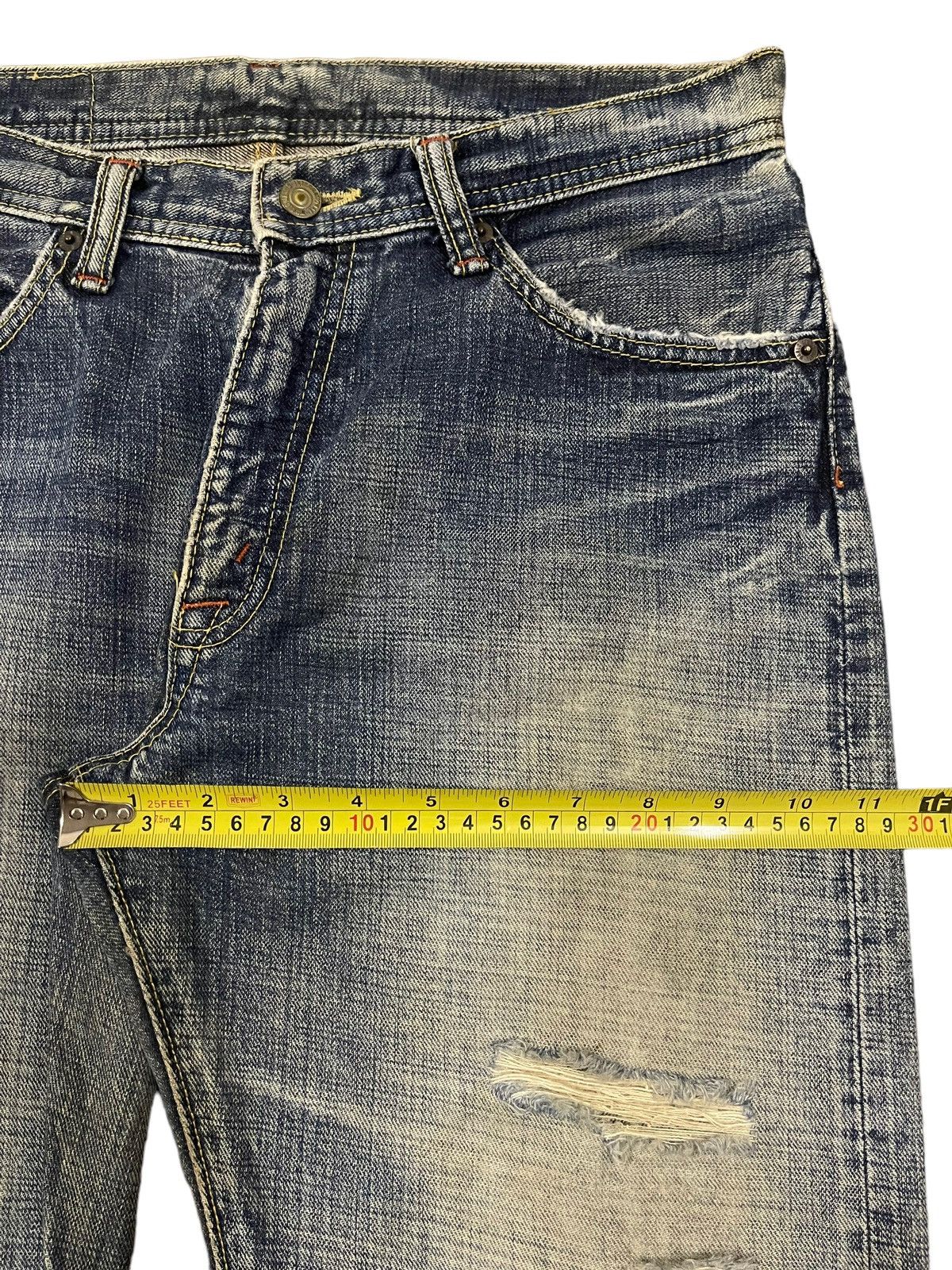 Evisu Vintage Japanese Brand Blue Wash Distressed Style Jeans Size US 32 / EU 48 - 15 Thumbnail