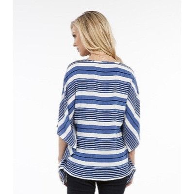 Other NWT Karen Kane Angel Flutter Sleeve Blue White Black Striped Size S / US 4 / IT 40 - 7 Thumbnail