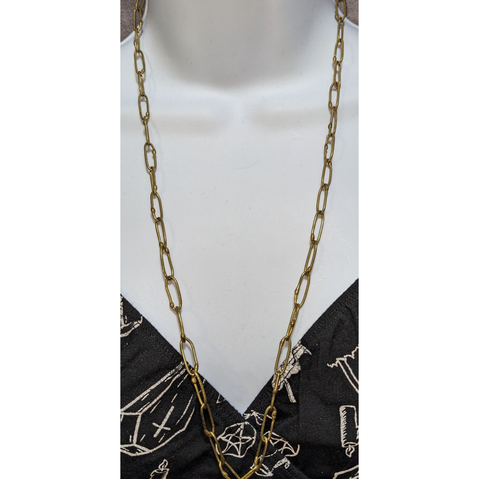 Other Distressed Brass Chain Necklace With Hook Clasp Size ONE SIZE - 1 Thumbnail