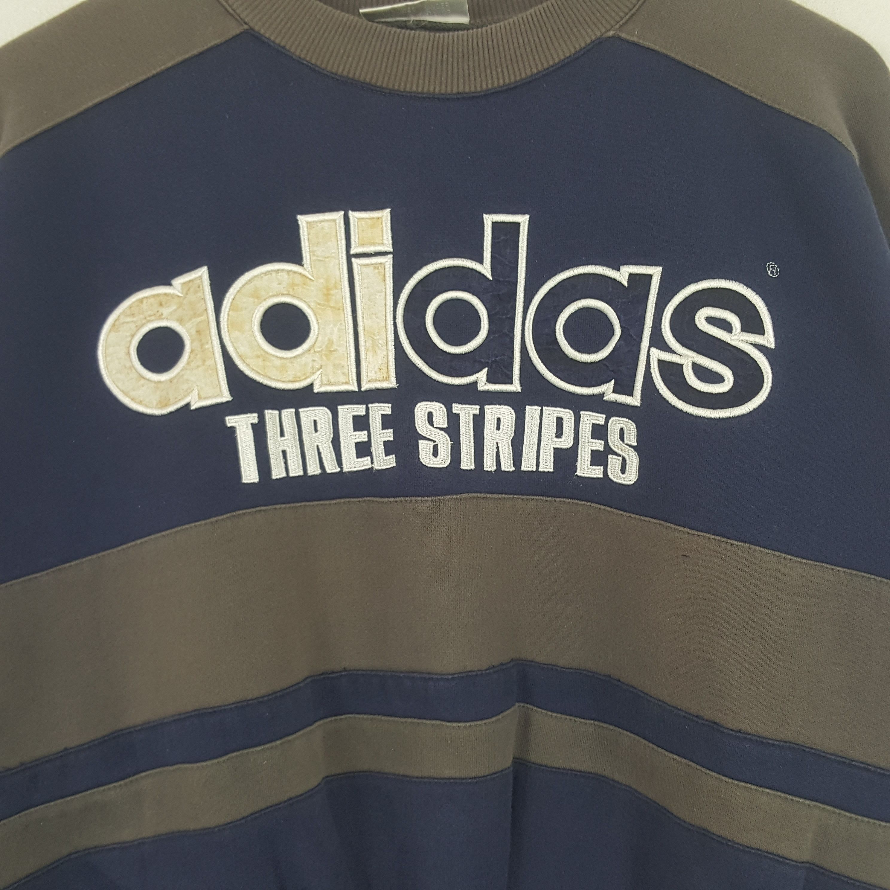 Adidas × Vintage Vintage Adidas Three Stripes Sport Style Sweatshirt Size US L / EU 52-54 / 3 - 2 Thumbnail