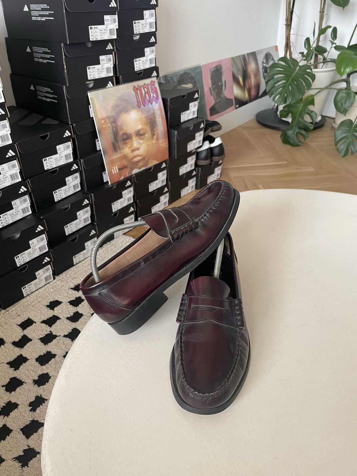 image of Vintage Luxury Cherry Leather Casual Shoes Hype Y2K in Burgundy, Men's (Size 8)
