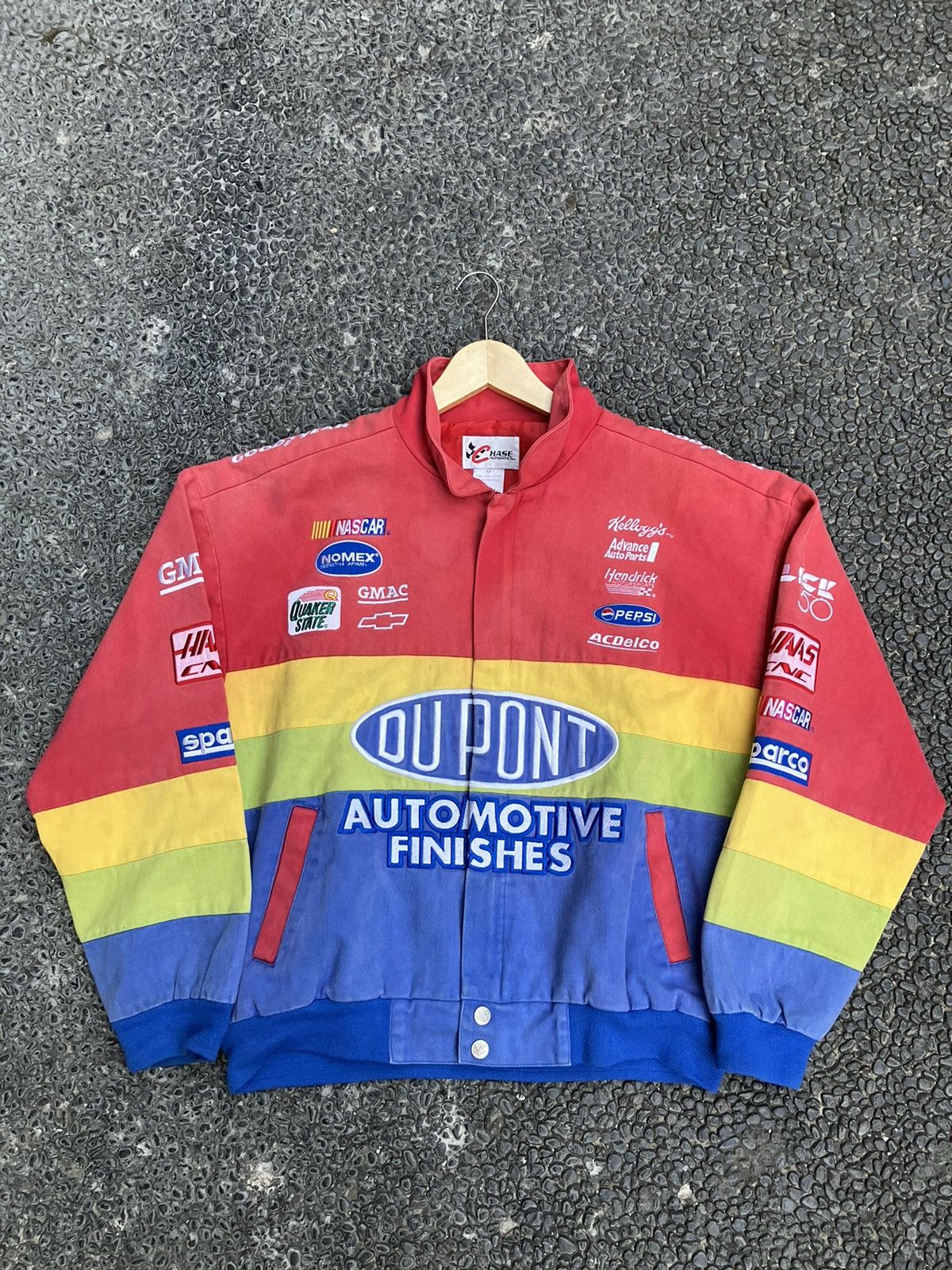 image of Y2K Dupont Rainbow Nascar Jacket By Chase Authentic in Mix, Men's (Size Medium)