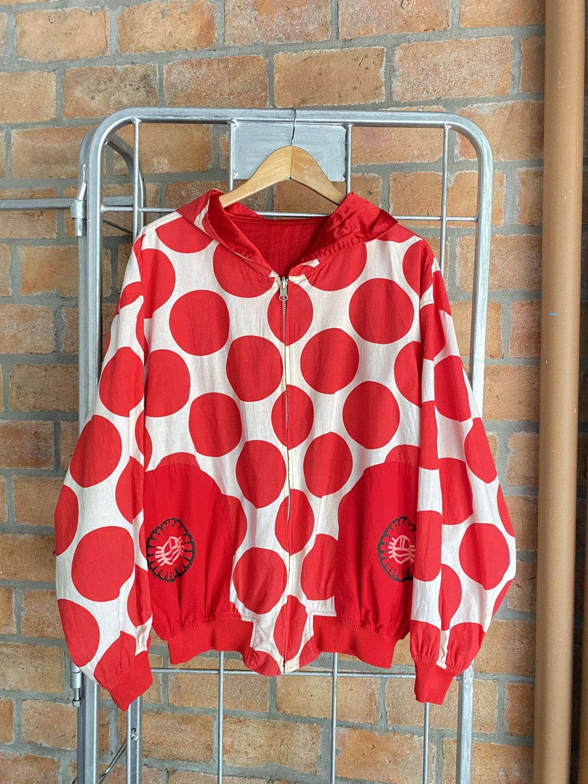 MICHIKO Red Reversible Hoodie Jacket