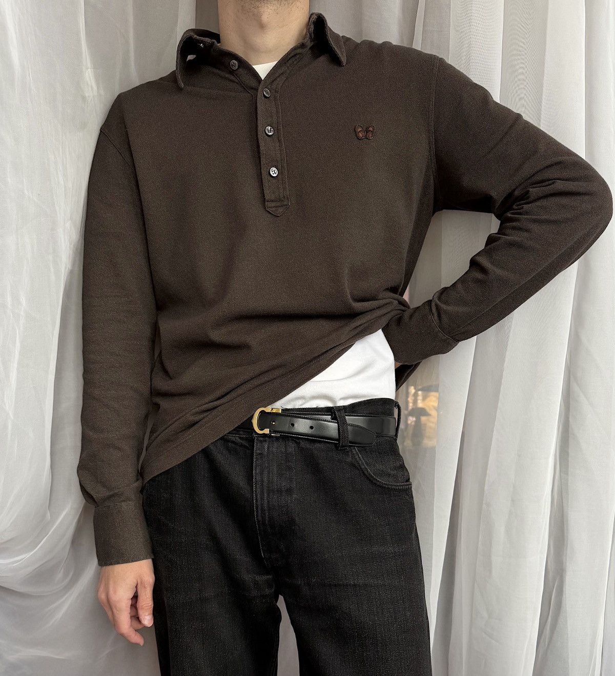 Bottega Veneta BOTTEGA VENETA Butterfly Logo Polo Shirt Cotton Sweater long Size US M / EU 48-50 / 2 - 4 Thumbnail