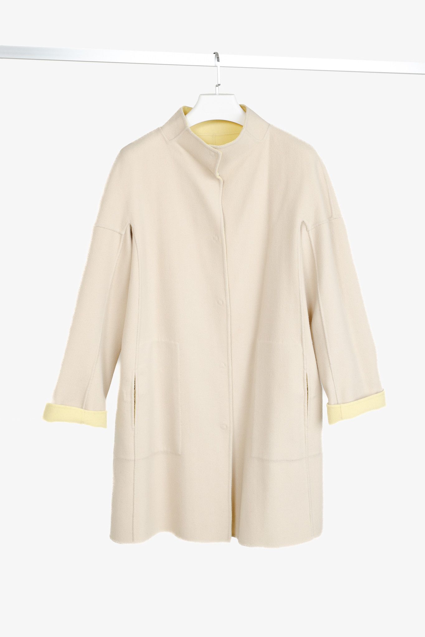 Max Mara Max Mara Weekend Reversible Beige & Yellow Wool-Blend Coat Size XL / US 12-14 / IT 48-50 - 2 Thumbnail