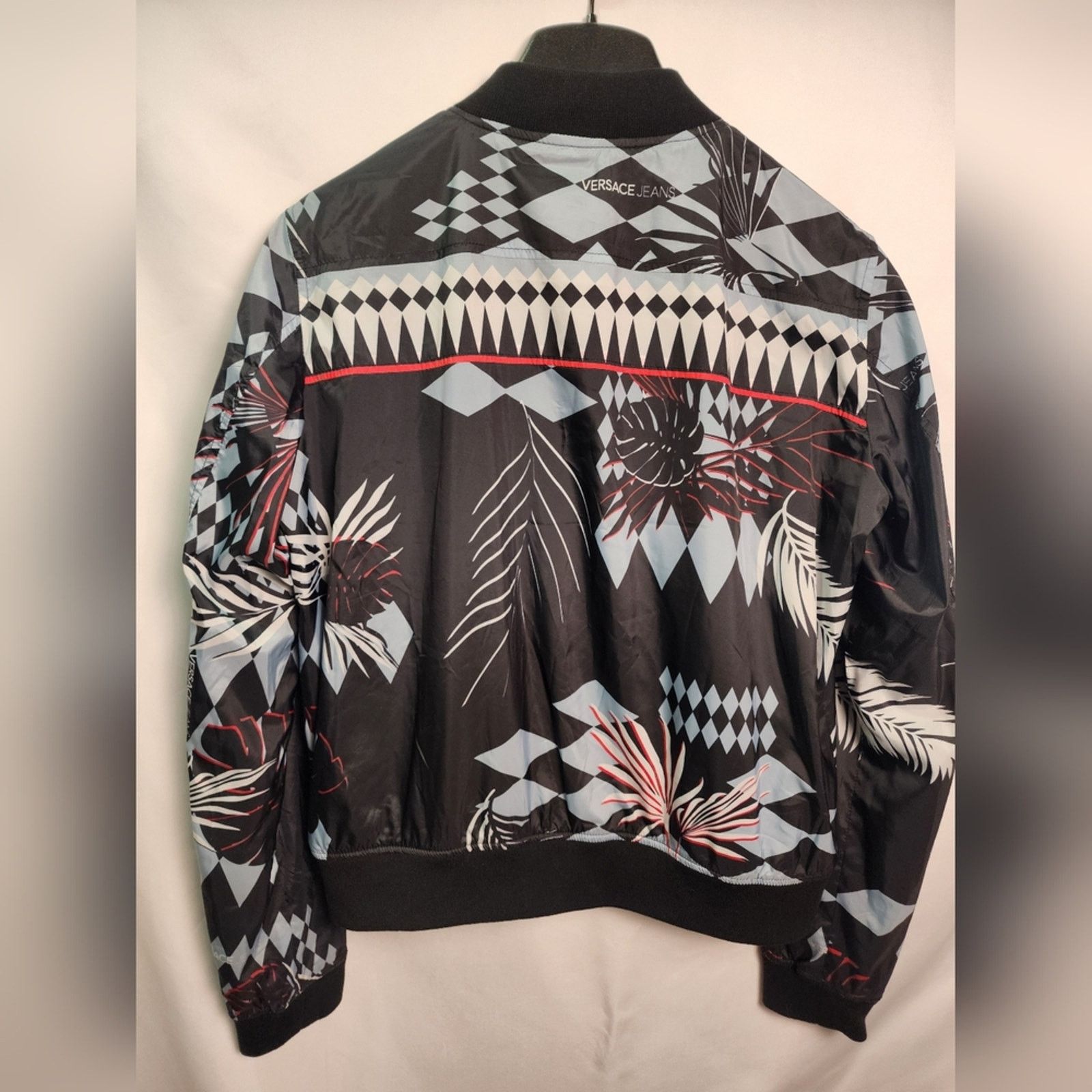 Versace Versace Nylon Geometric Patterned Palm Bomber Jacket 44 Lg Size L / US 10 / IT 46 - 2 Thumbnail