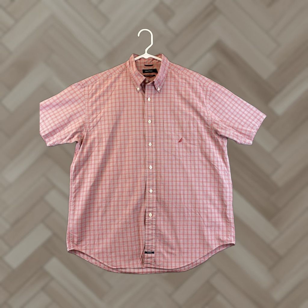 Nautica Vintage Nautica Shirt Mens XL Button-Down Plaid Shirt 91-24 Button Up Collared Cotton Red Woven Navy? Size US XL / EU 56 / 4 - 1 Thumbnail