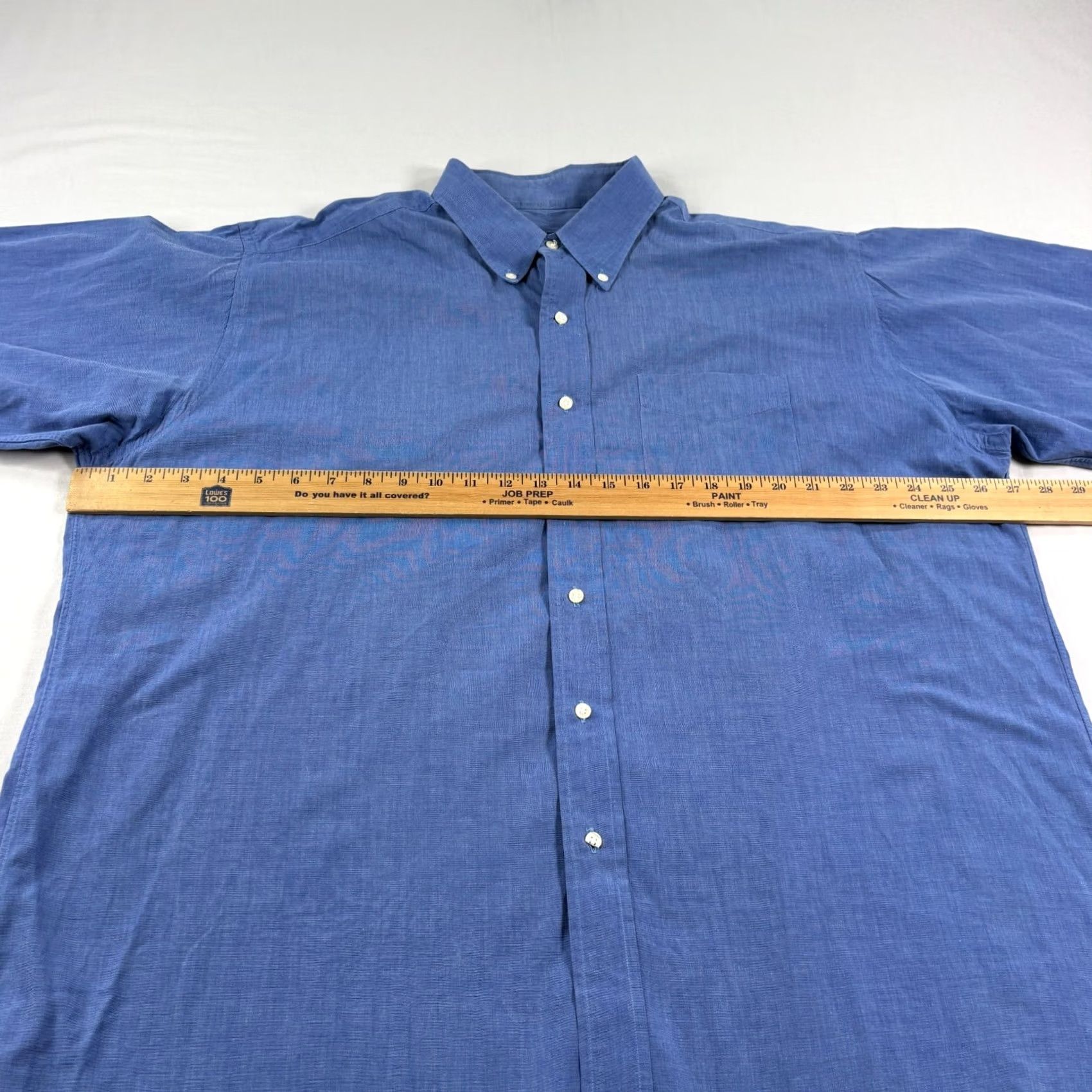 Vintage Gitman Bros Shirt Mens 17.5 Blue Button-Up Long Sleeve Dress Shirt Casual Formal Size 48R - 6 Thumbnail