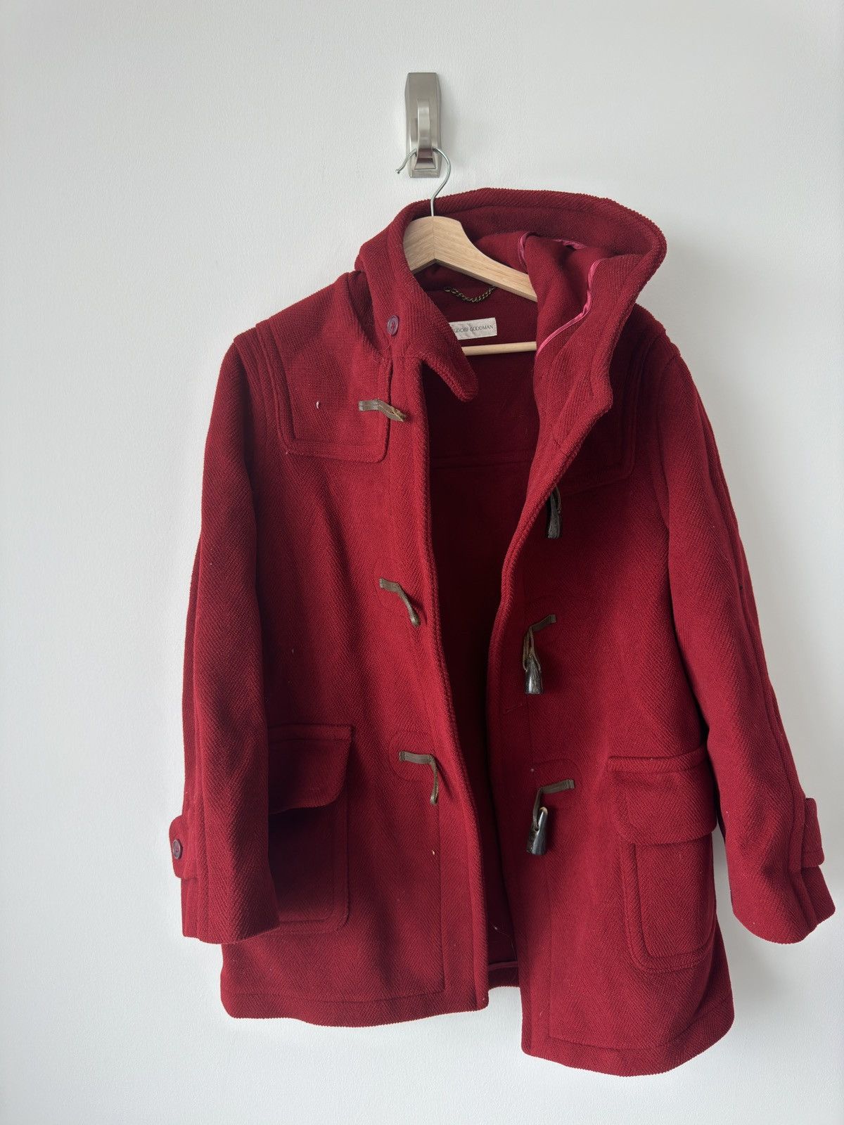 Bergdorf Goodman Bergdorf Goodman Red Peacoat Size US L / EU 52-54 / 3 - 2 Thumbnail