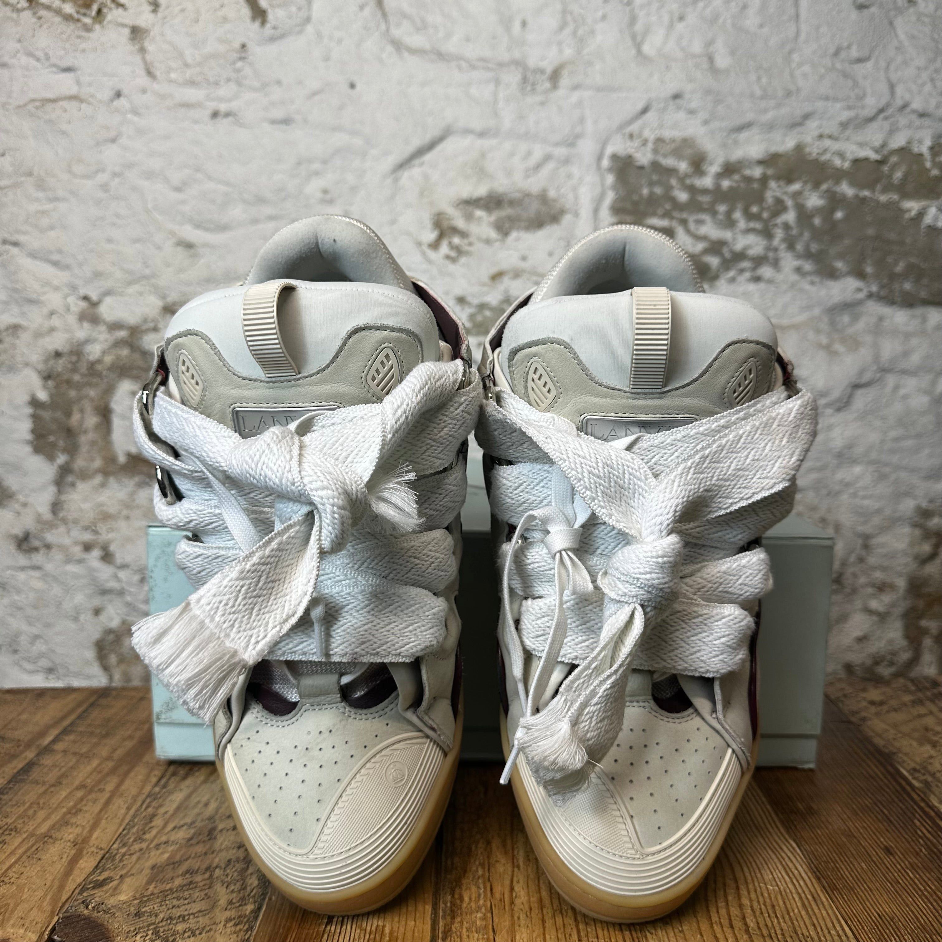 Lanvin Lanvin Curb White Lace Maroon Grey Sneaker Sz 13 (46) Size US 13 / EU 46 - 3 Thumbnail