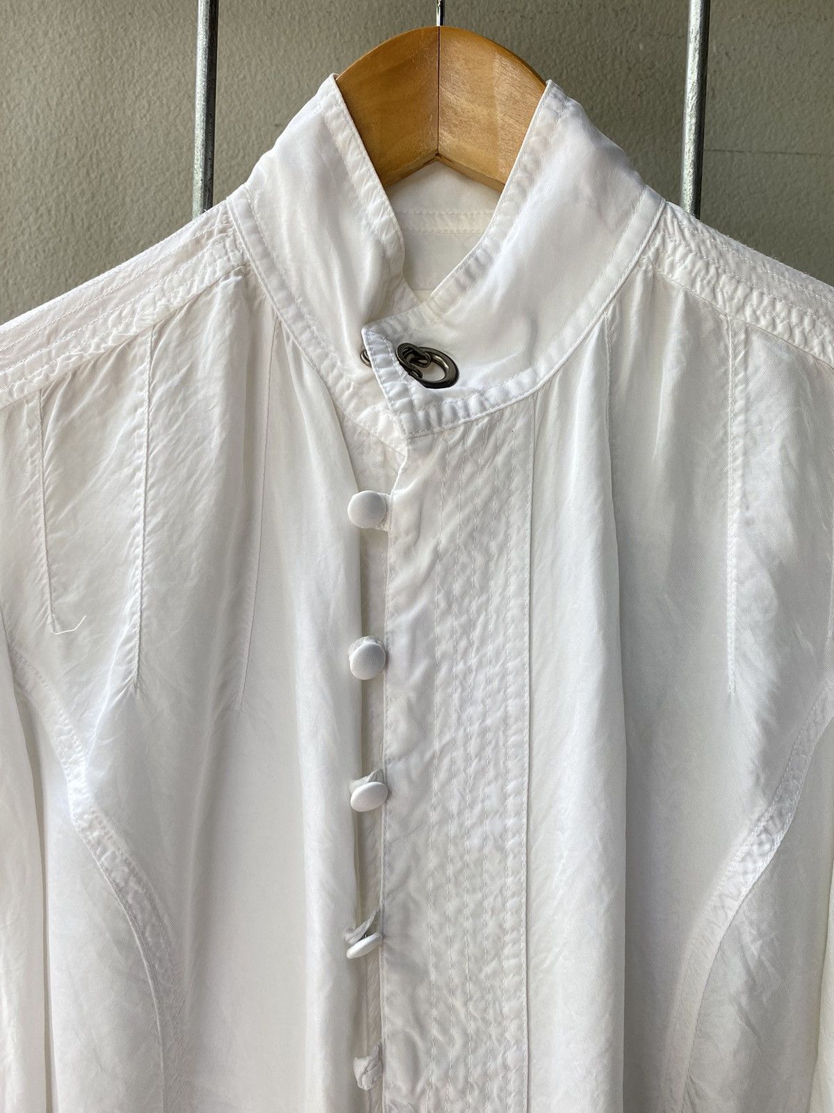 Diesel DIESEL White High-Collar Blouse Shirt Size S / US 4 / IT 40 - 3 Thumbnail