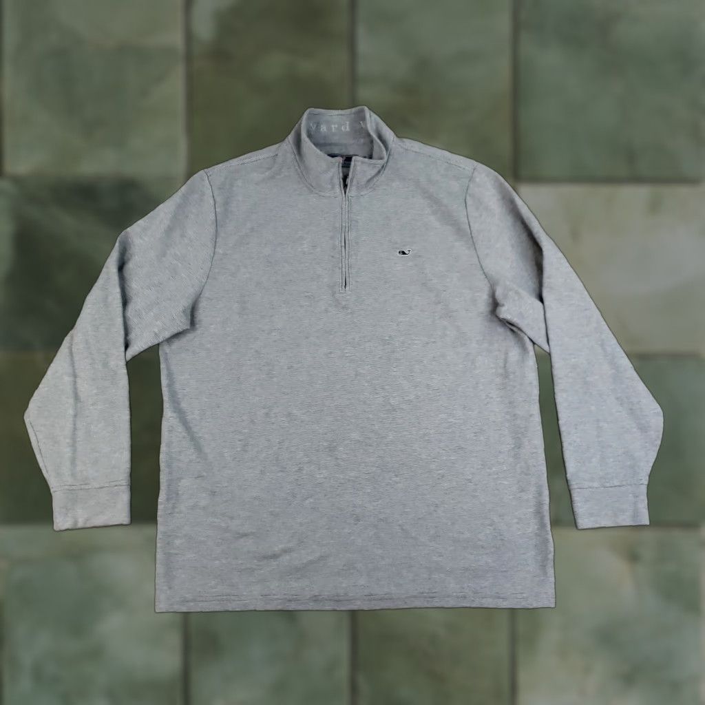 Vineyard Vines Vineyard Vines Sweatshirt Mens XL Gray Mock Neck 1/4 Zip Pullover Casual Sweater Size US XL / EU 56 / 4 - 1 Thumbnail