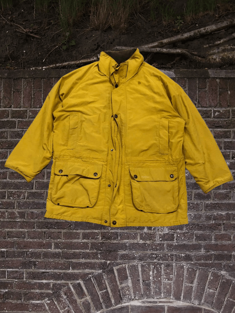 Barbour Yellow jacket Barbour logo Y2K vintage Streetwear Size US XL / EU 56 / 4 - 1 Thumbnail