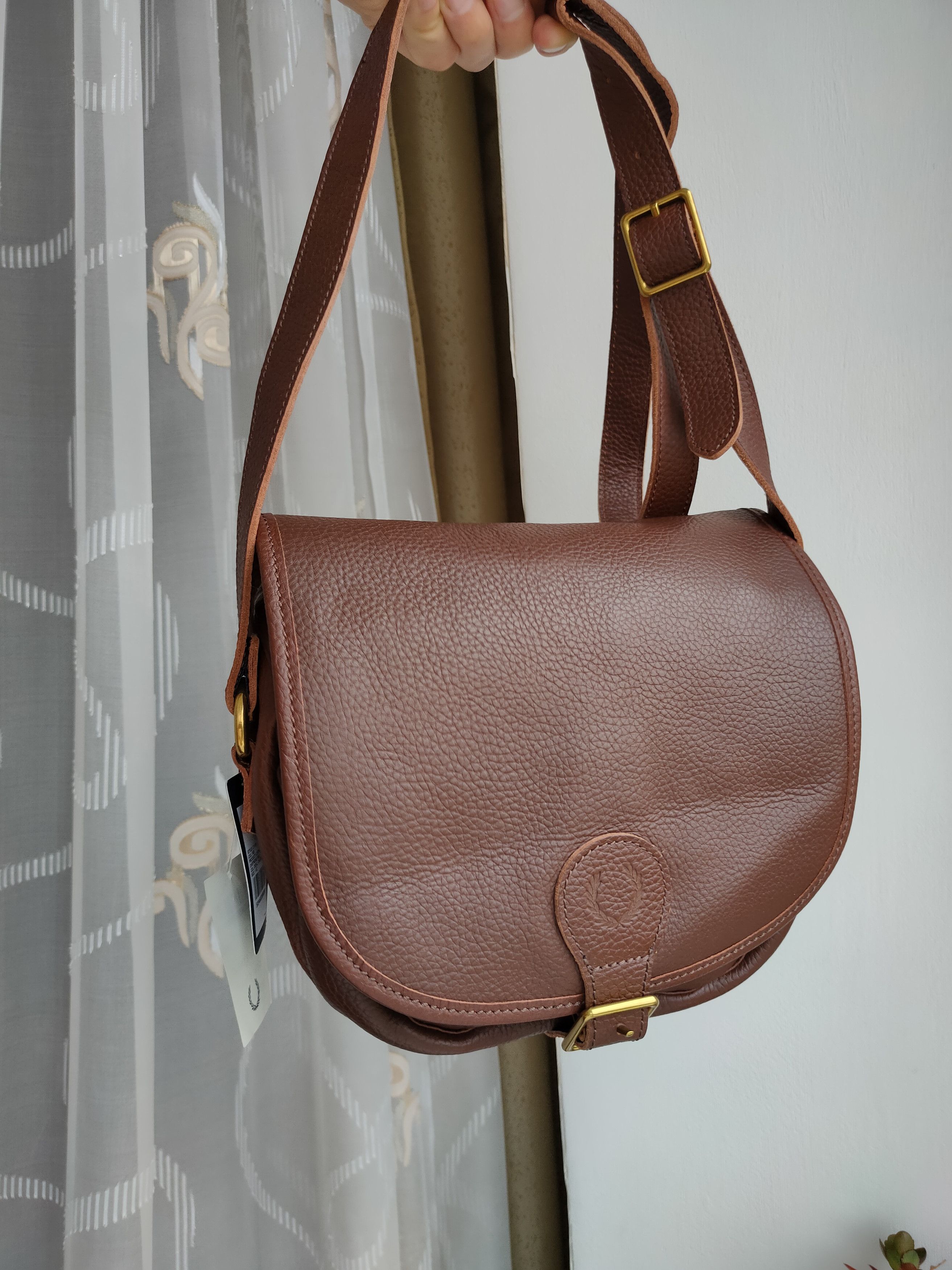 Fred Perry Leather bag shoulder messenger bag crossbody