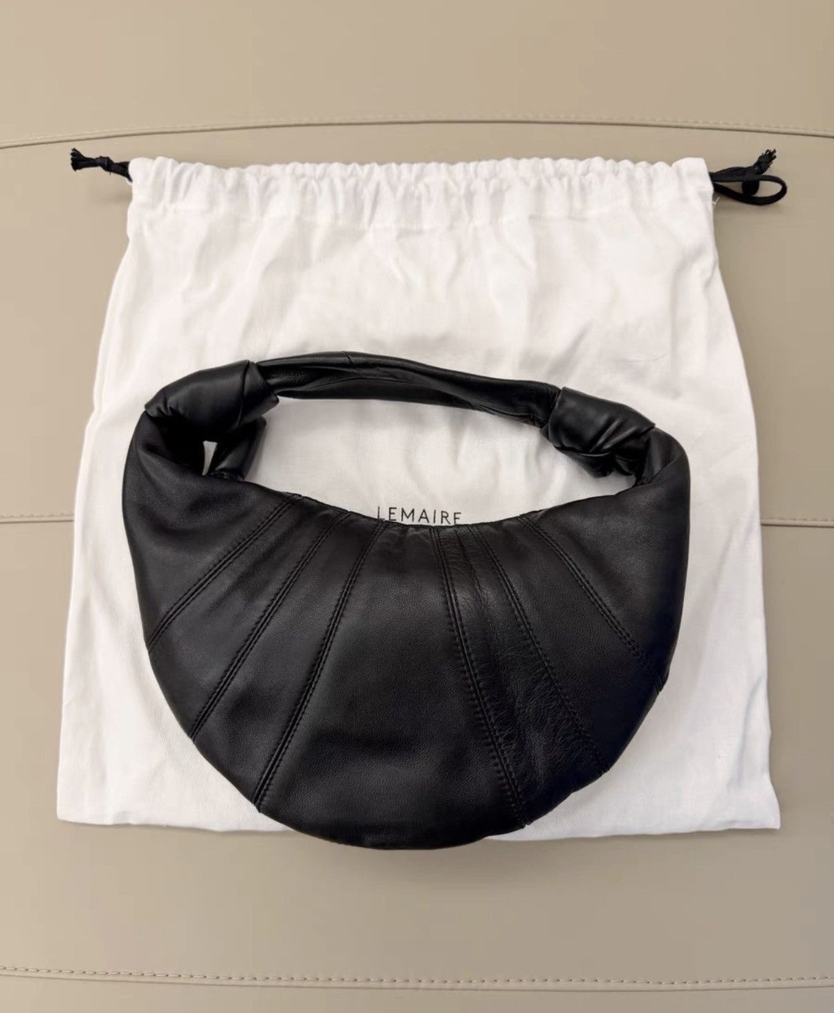 Lemaire Lemaire Lambskin Hobo Croissant Tote Bag KKKK9 Size ONE SIZE - 2 Thumbnail