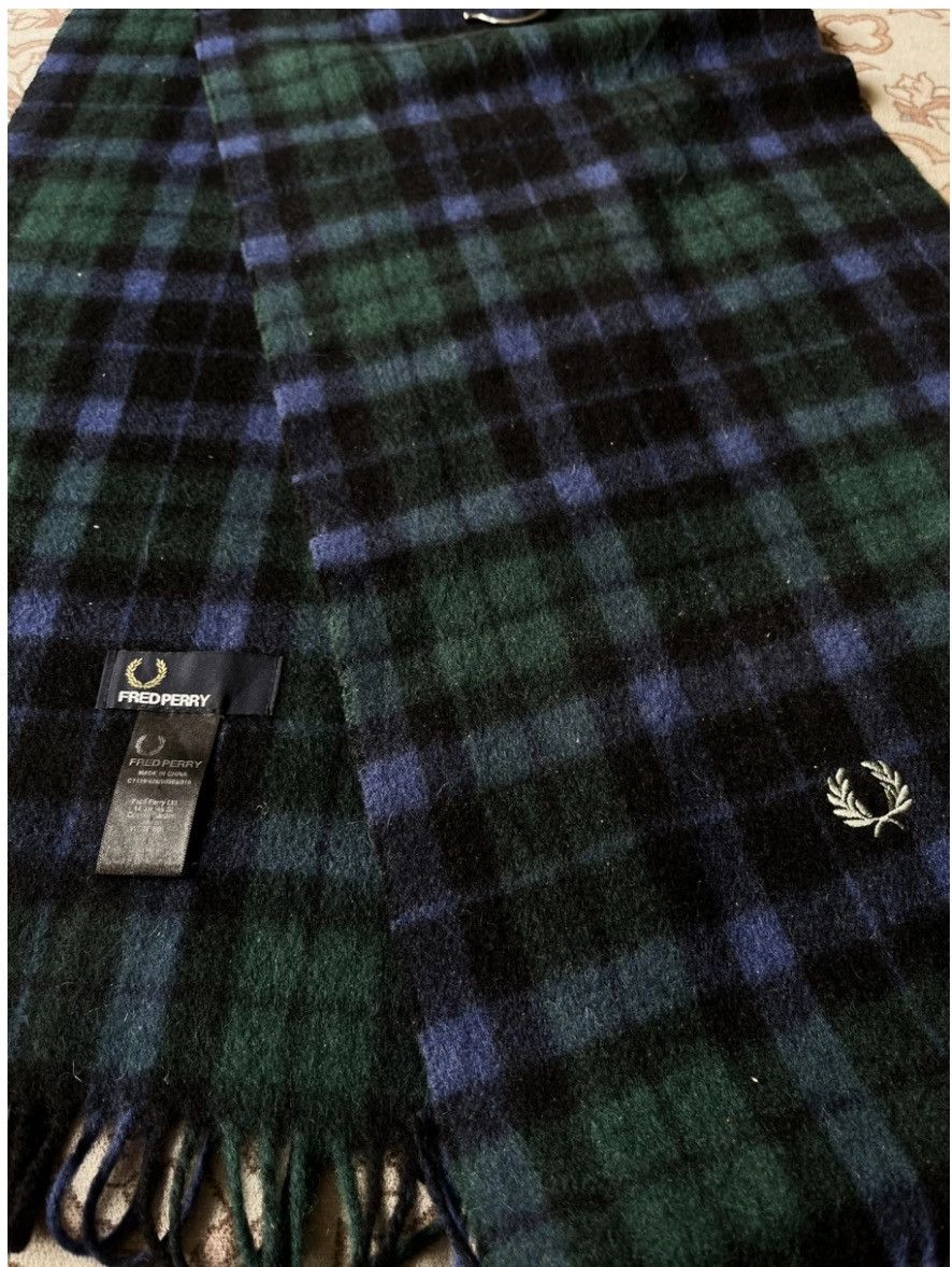 Fred Perry Fred Perry Tartan Cashmere Wool Scarf Size ONE SIZE - 4 Thumbnail