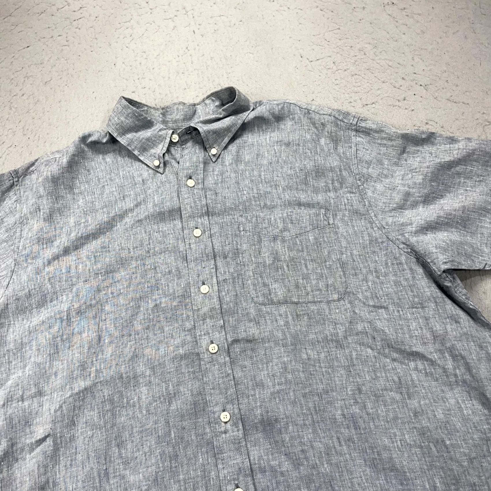 Brooks Brothers Brooks Brothers Shirt Mens 2XL Gray Irish Linen Short Sleeve Button Down Size US XXL / EU 58 / 5 - 3 Thumbnail