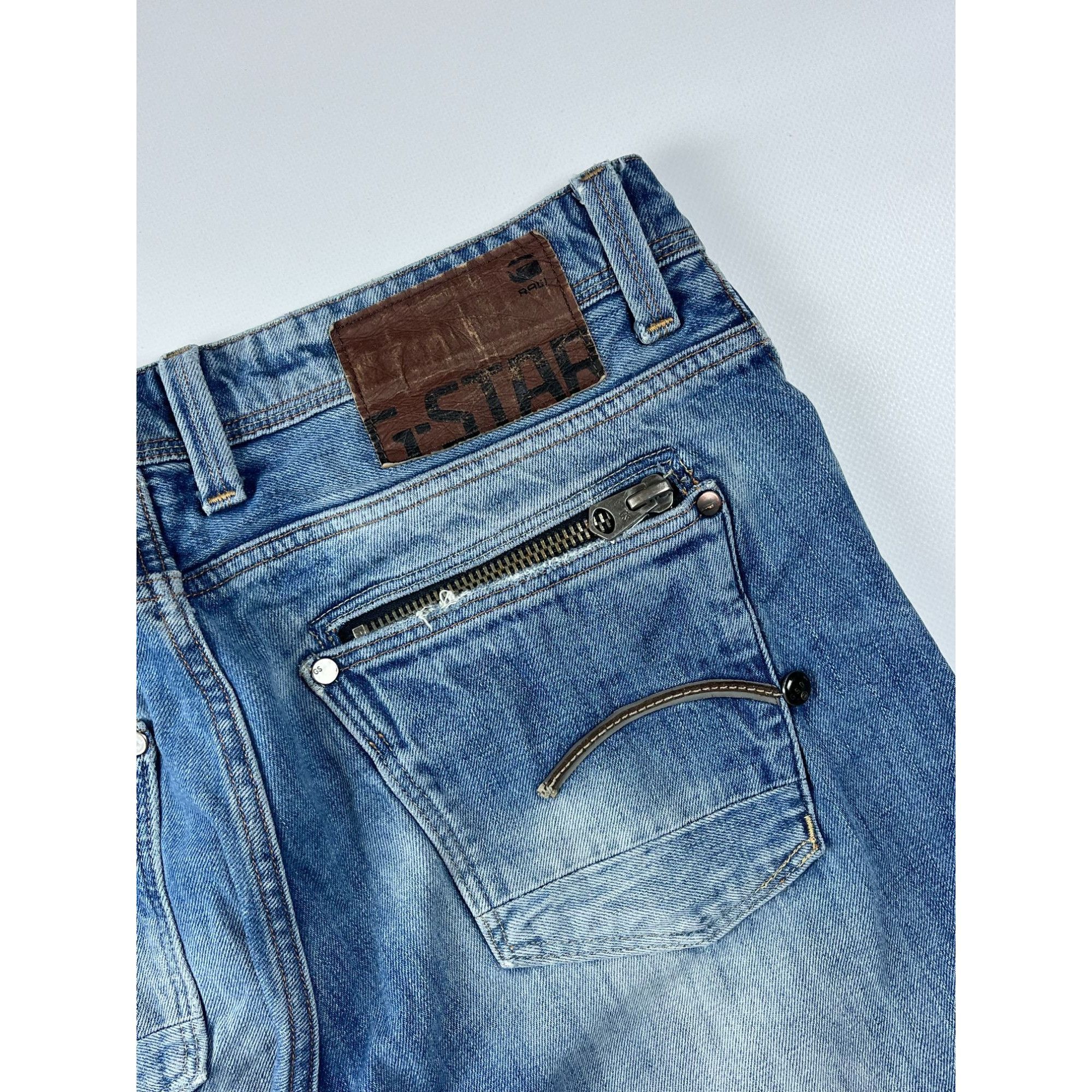 G-Star × Vintage G-Star Raw Faded Distressed Vintage Jean 33x32 Size US 33 - 2 Thumbnail