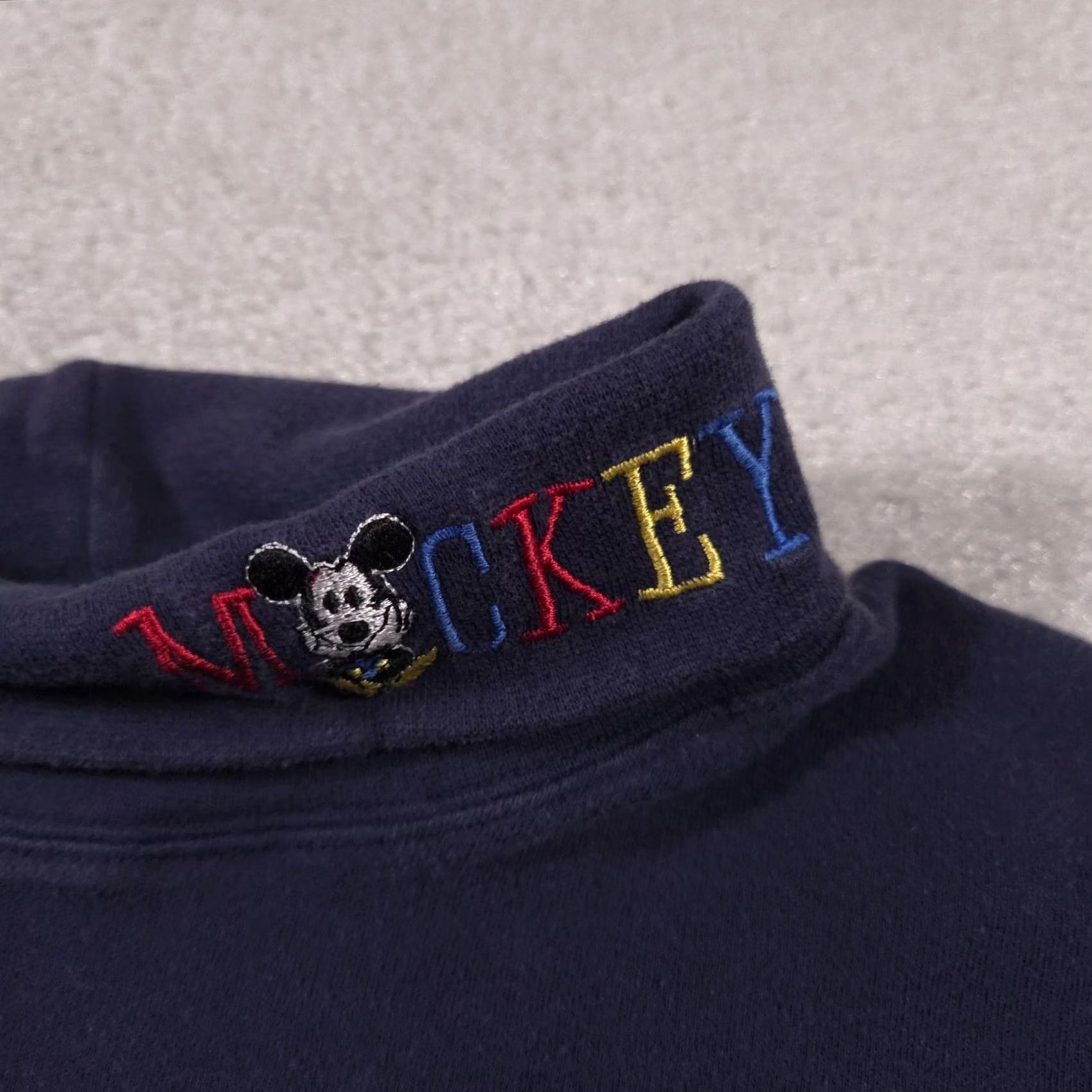 Disney VINTAGE Disney Mickey & Co Sweatshirt Mens XL Navy Mock Neck 90s Style Embroidered Logo Cotton Pullover Size US XL / EU 56 / 4 - 4 Thumbnail
