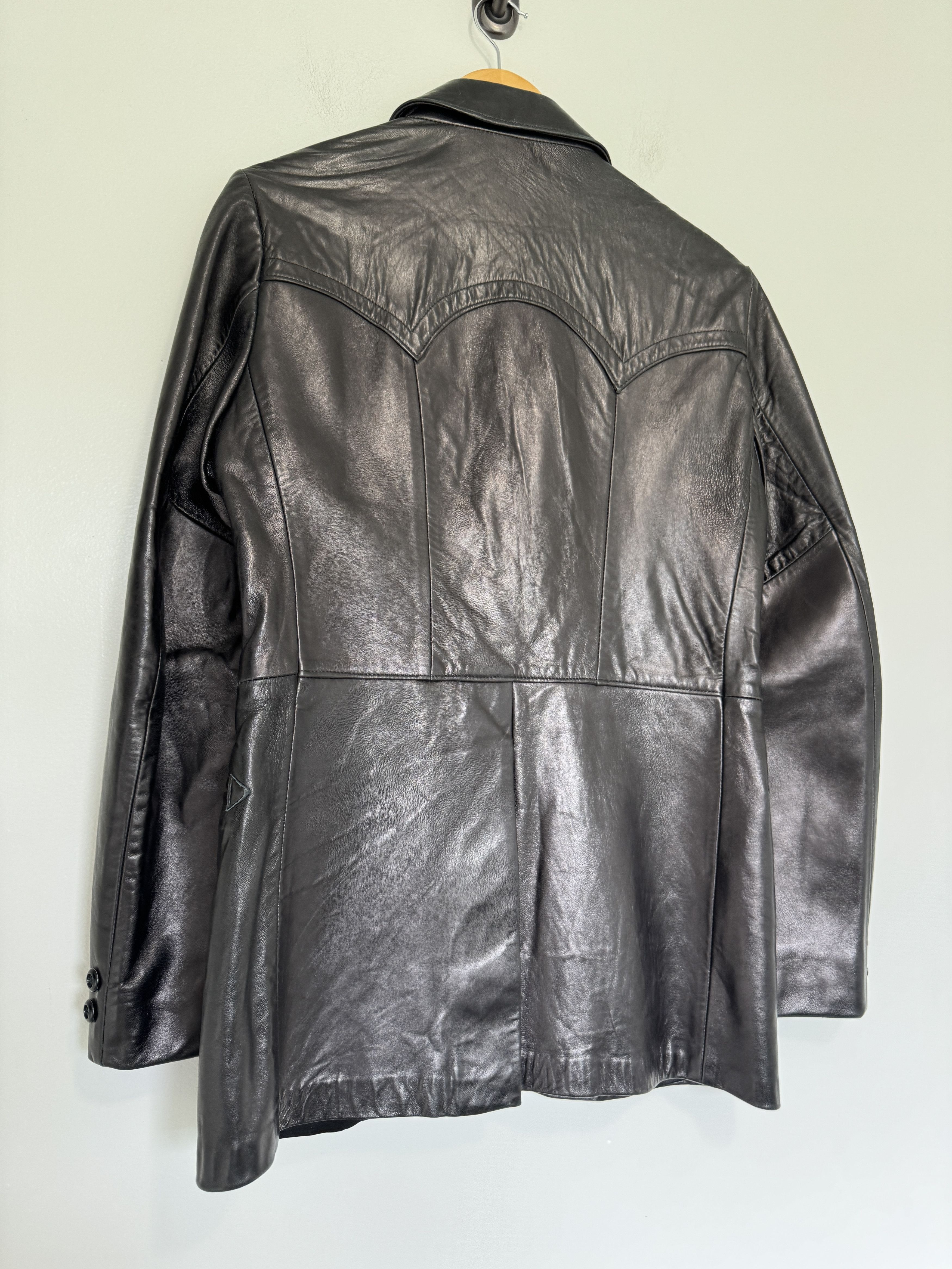 Robert Lewis × Vintage Vintage Western Cowboy Kenny Rogers Lambskin Leather Blazer Size US M / EU 48-50 / 2 - 2 Thumbnail