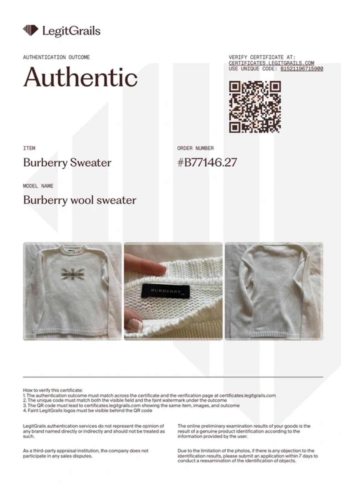 Burberry Burberry white knitted jumper Size L / US 10 / IT 46 - 4 Thumbnail