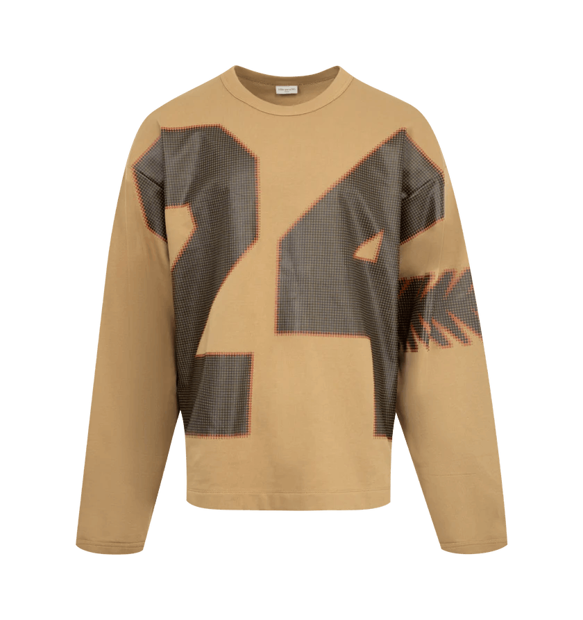 Dries Van Noten o1h1sh11224 Oversized Graphic Sweater in Beige Size US L / EU 52-54 / 3 - 1 Thumbnail