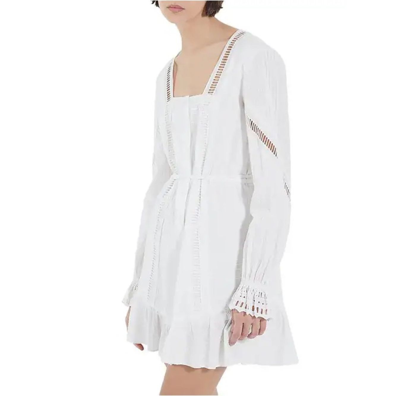 The Kooples The Kooples Ladder Trim Cotton Dress White Size 3 / Large N Size L / US 10 / IT 46 - 3 Thumbnail