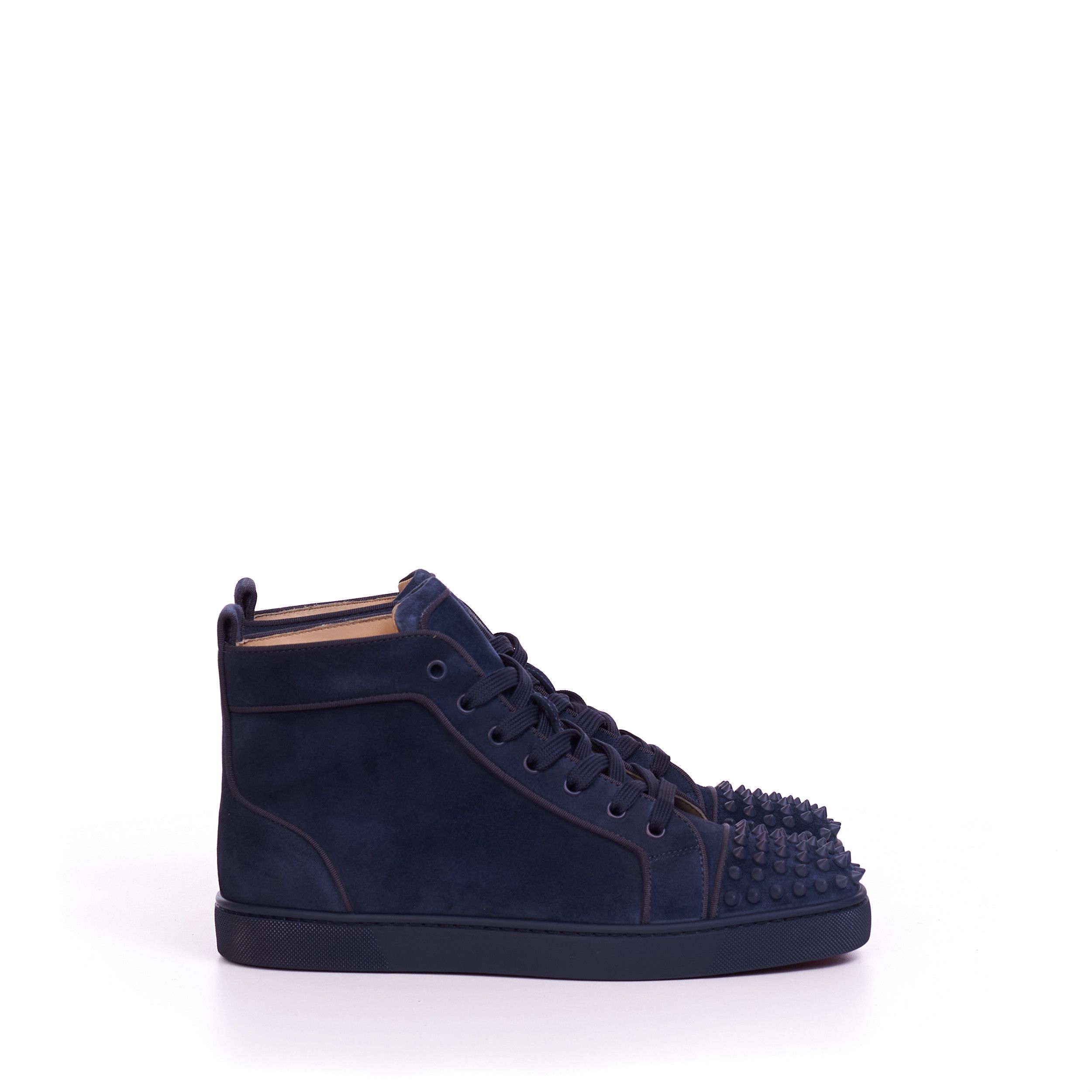 Christian Louboutin Lou Spikes Orlato High Top Sneakers In Veau Velours Size US 8 / EU 41 - 8 Thumbnail