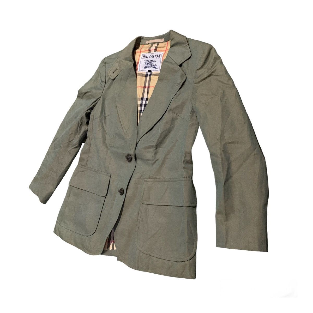 Burberry × Designer × Vintage Vintage Burberrys Trench Coat Indigo Two Tones Colourways Size US S / EU 44-46 / 1 - 2 Thumbnail