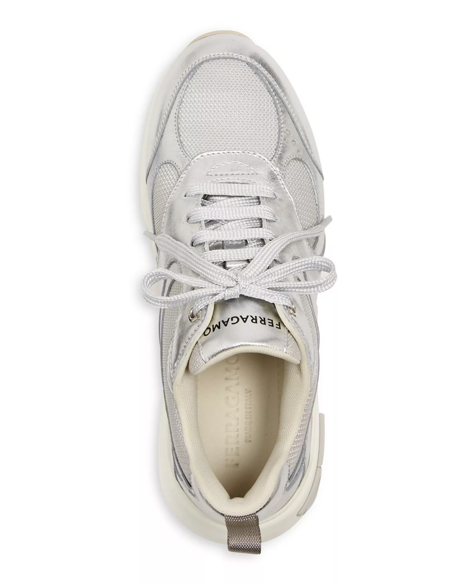 Salvatore Ferragamo o1y0426 Low-Top Sneakers in Silver Size US 7.5 / IT 37.5 - 3 Thumbnail
