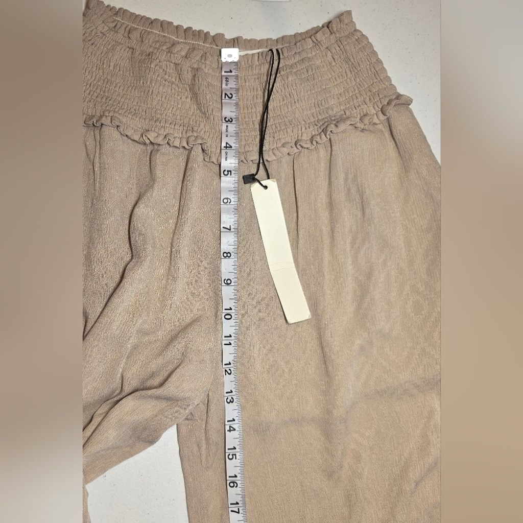 Anthropologie Anthropologie Mustard Seed NWT Wide Leg Pants Smocked Waist Size 27" / US 4 / IT 40 - 9 Thumbnail