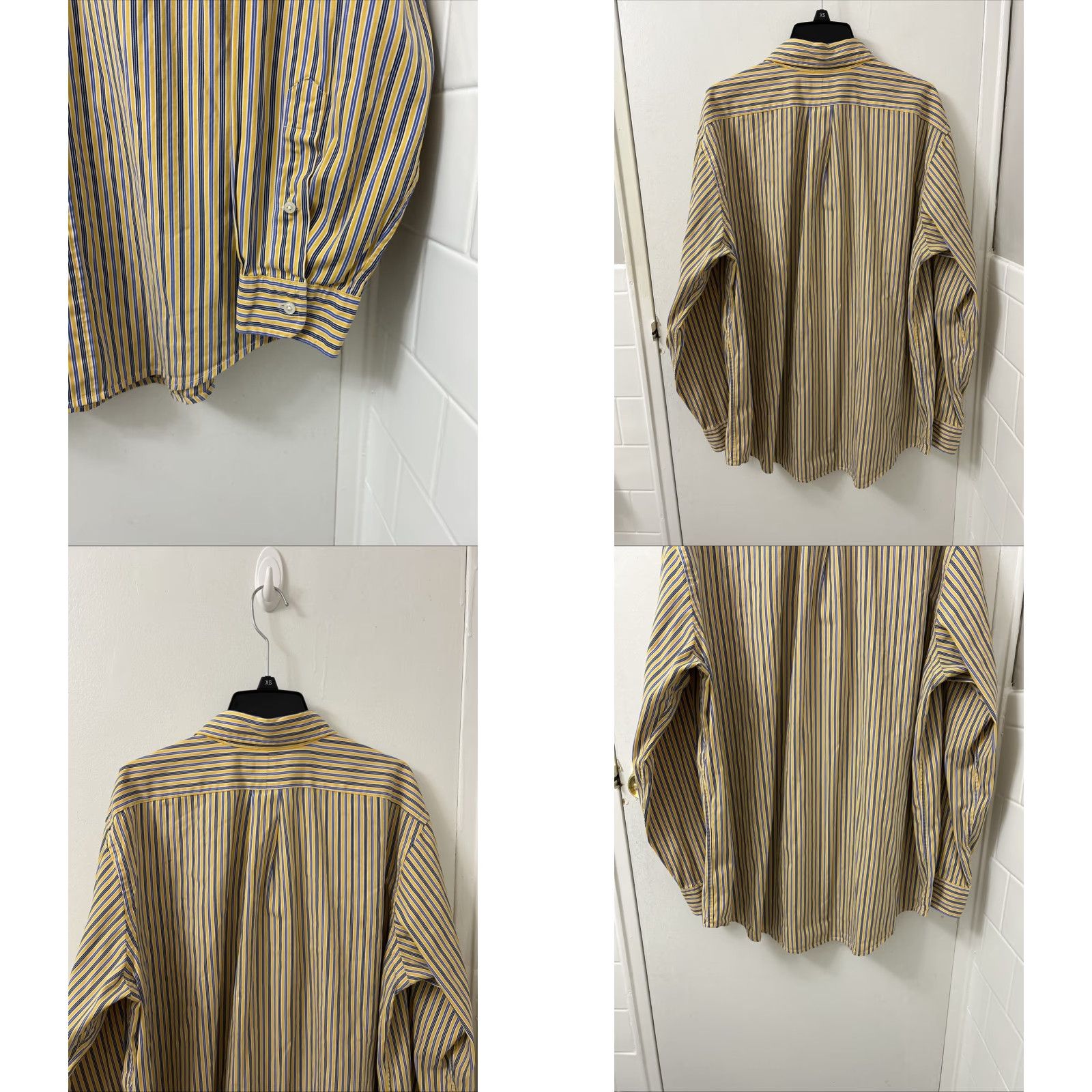 Polo Ralph Lauren VINTAGE Ralph Lauren Shirt Mens 2XL Yellow Blue Striped Classic Fit Button Down L/S Size US XXL / EU 58 / 5 - 8 Thumbnail