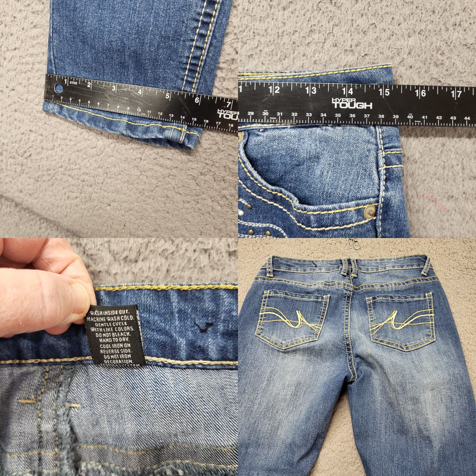 Denime **Roz & Ali Women's Size 8 Blue Denim Crop Jeans Embroidered Bling** User: Roz & Ali Women's Size 8 Blue Denim Crop Jeans Embroidered Bling Size 30" / US 8 / IT 44 - 8 Thumbnail