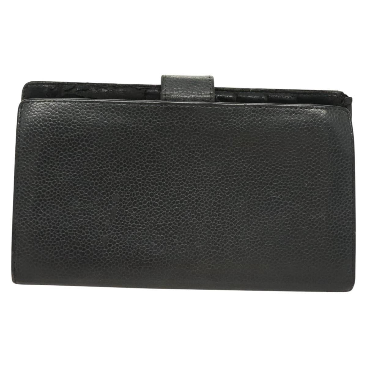 Chanel Chanel Long Wallet Caviar Skin Black Gold CC Size ONE SIZE - 2 Thumbnail